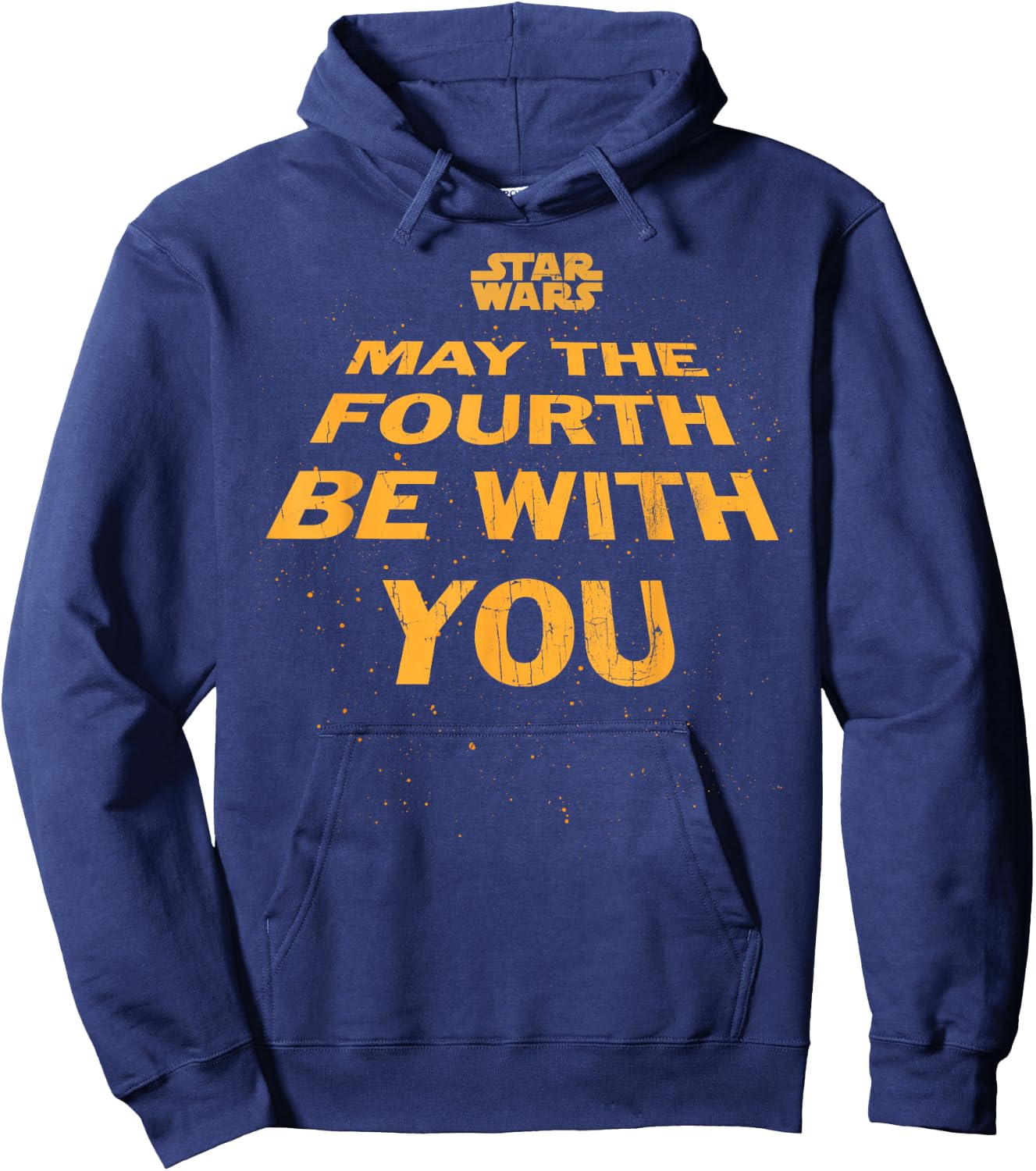 Star Wars May The Fourth Be With You Tilted Logo Poster Hoodie - Hoodie | Navy