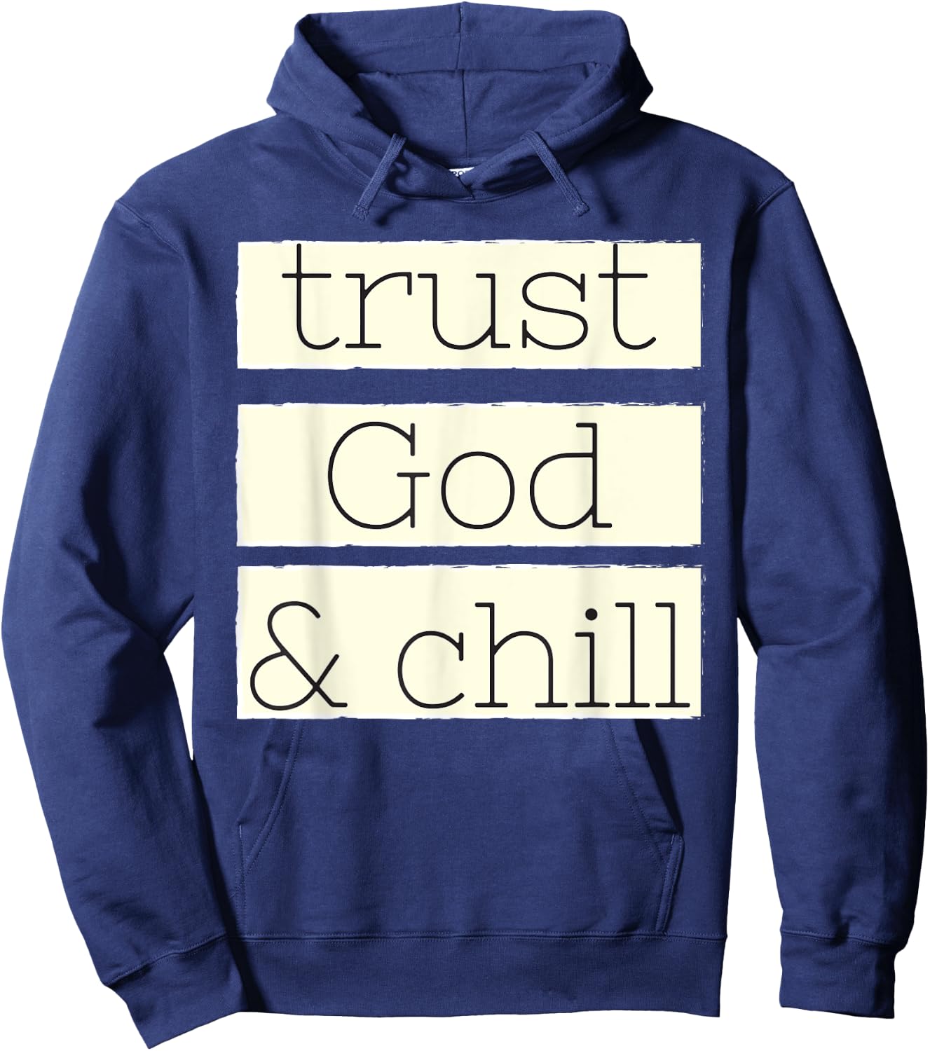 Trust God and Chill Religious Faith Vintage Christian Hoodie - Hoodie | Navy