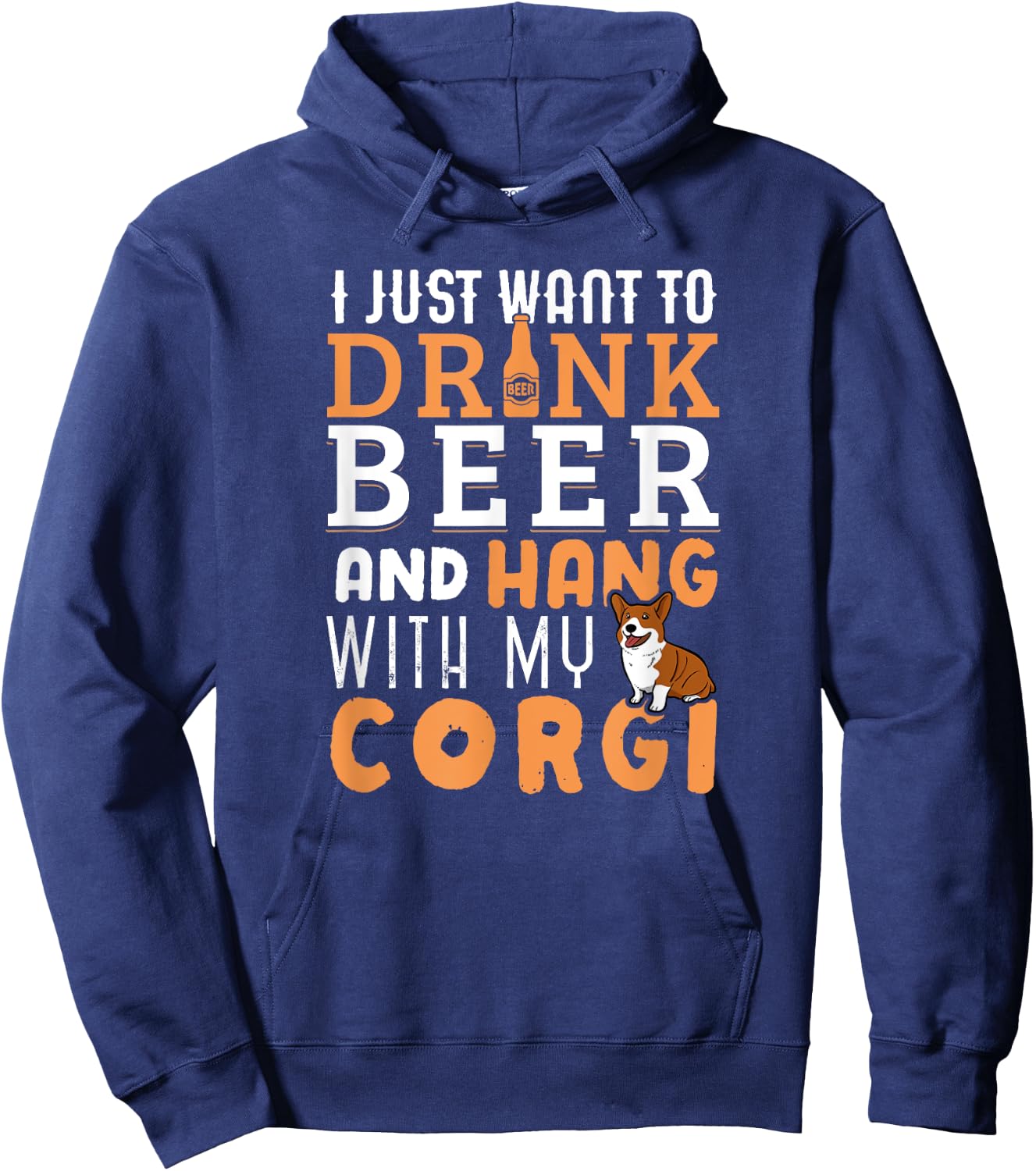 Funny Father's Day Corgi Papa Dog Lovers Shirt Men Women Hoodie - Hoodie | Navy