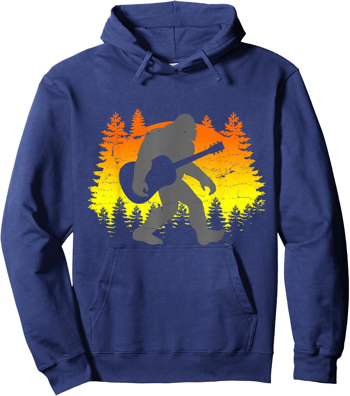 Bigfoot Guitar Sasquatch Believer Guitarist Gift Hoodie - Hoodie | Navy