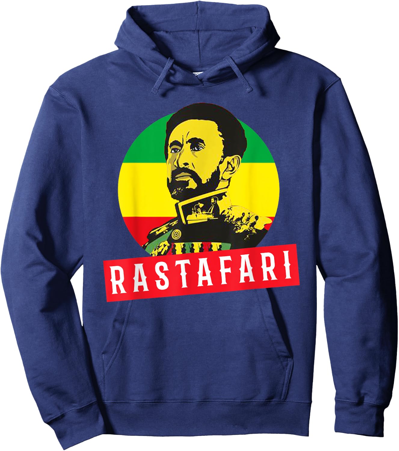 Jah Rastafari Reggae Roots shirt Haile Selassie T shirt Hoodie - Hoodie | Navy
