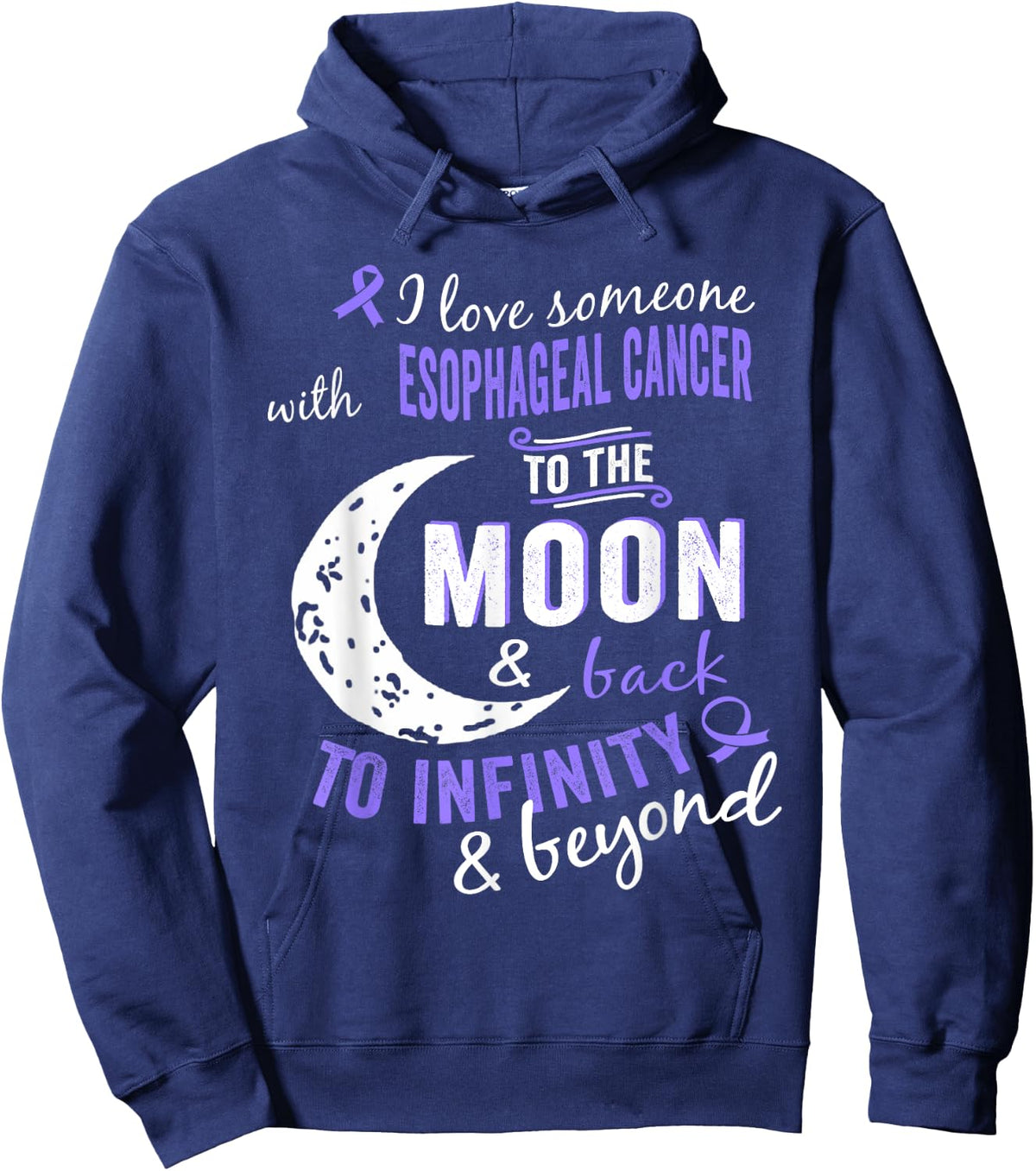 Esophageal Cancer Shirt - Esophageal Cancer Awareness Shirt Hoodie - Hoodie | Navy