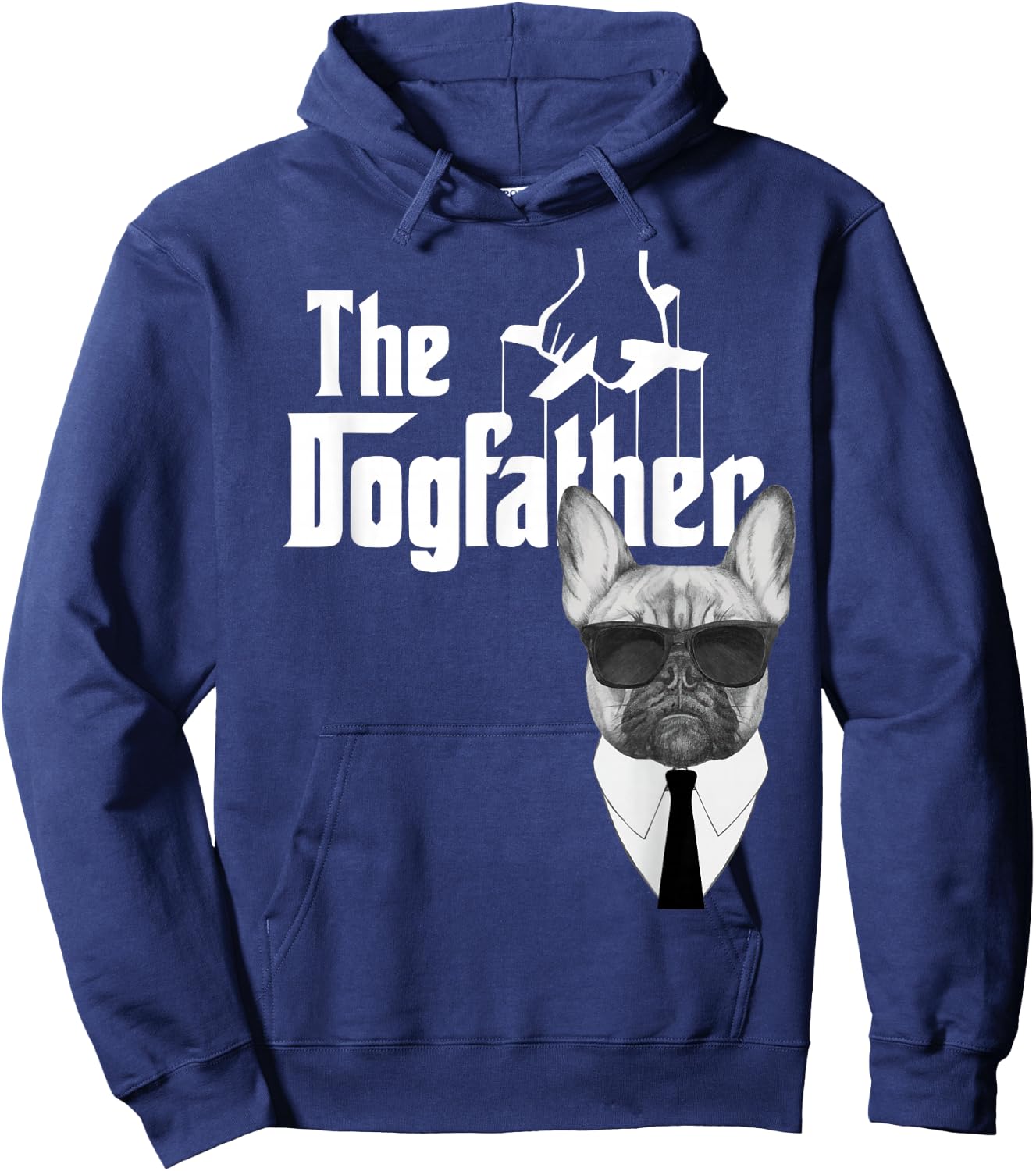 The Dogfather French Bulldog Frenchie Dog Hoodie - Hoodie | Navy