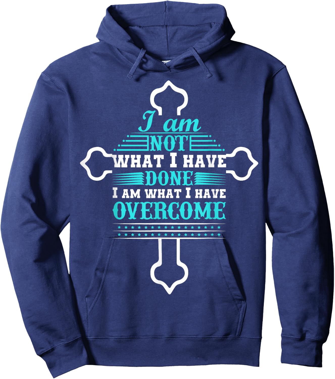 Celebrate Recovery Christian Cross with Quotes. Hoodie - Hoodie | Navy