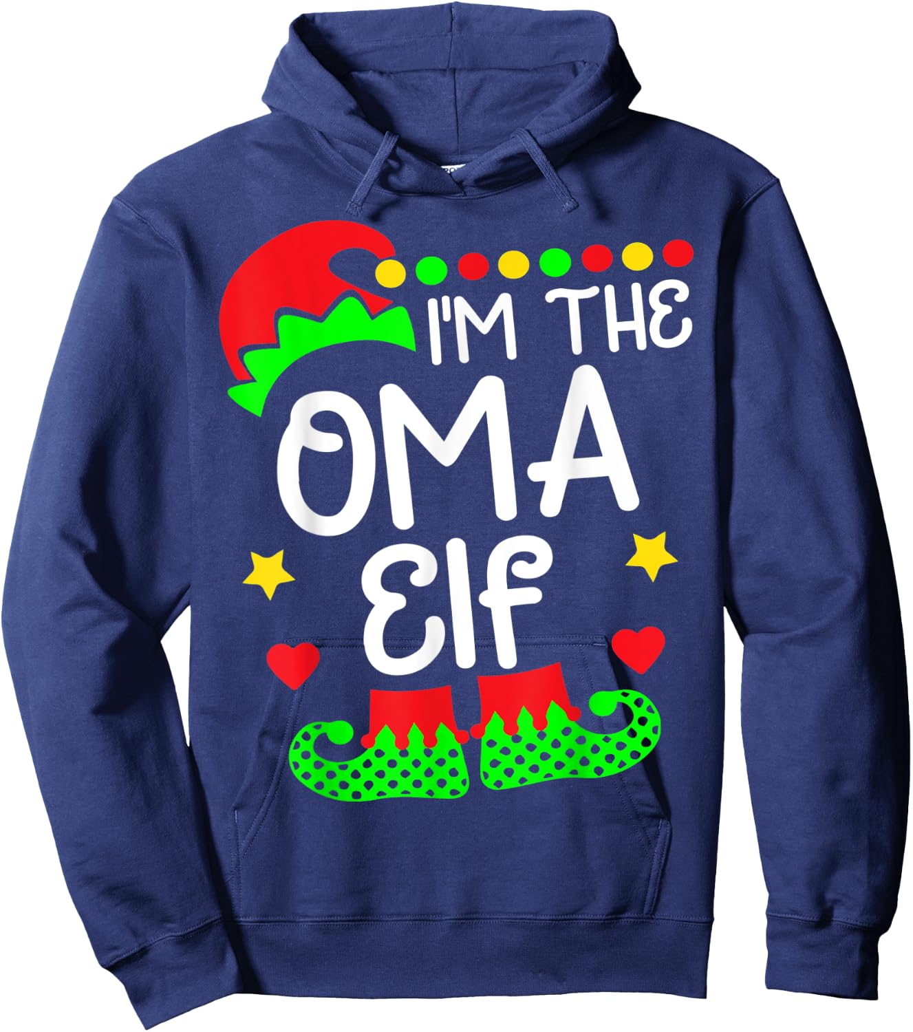 I'm The Oma Elf Shirt Christmas Family Elf Costume Hoodie - Hoodie | Navy