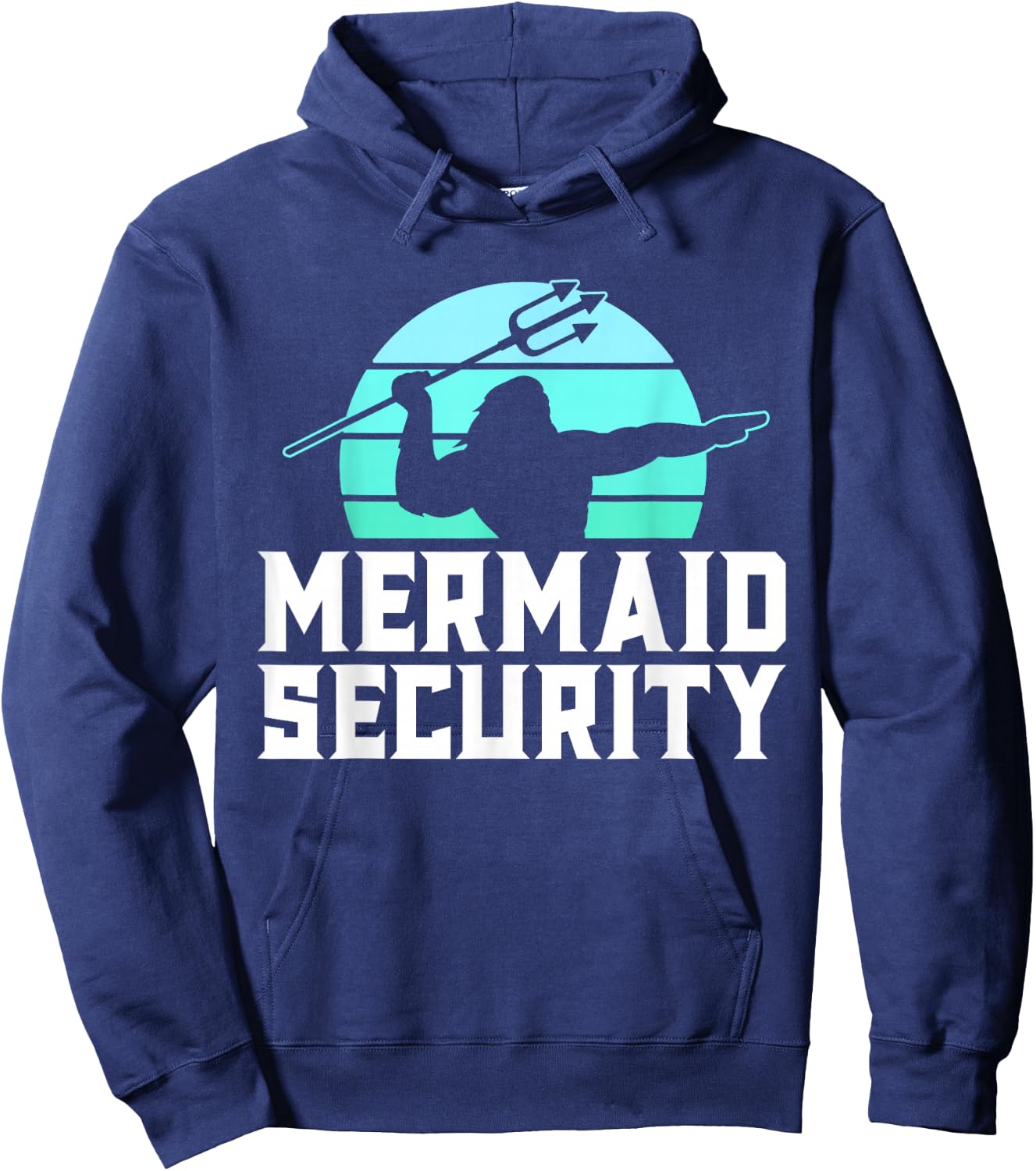 Mermaid Security Shirt Men's Boys Swimmer Dad Merdad Trident Hoodie - Hoodie | Navy
