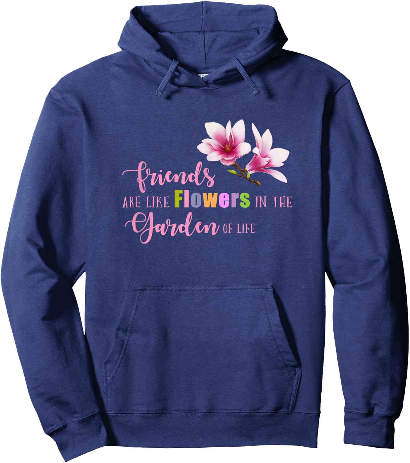 Women T Shirt Cute Best Friend Friendship Flower Girls Hoodie - Hoodie | Navy