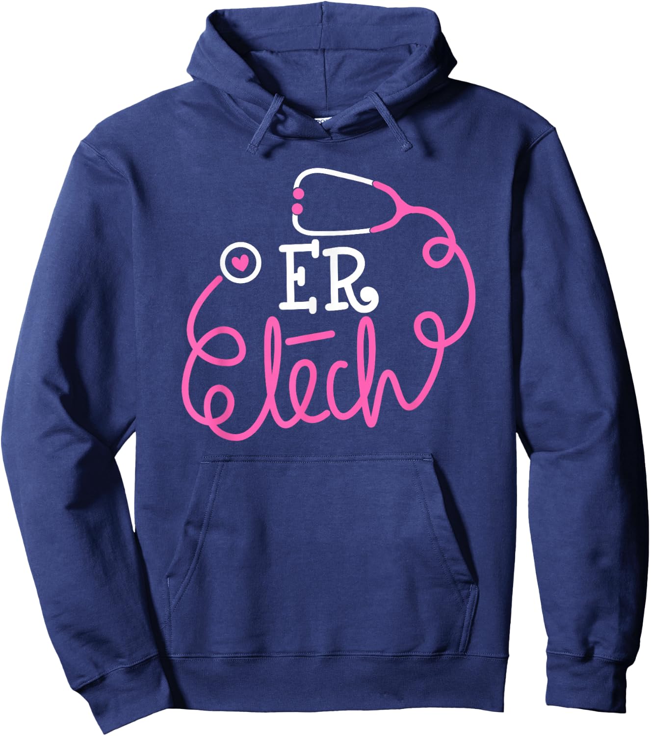 ER Tech Shirt Emergency room technologists technicians Hoodie - Hoodie | Navy