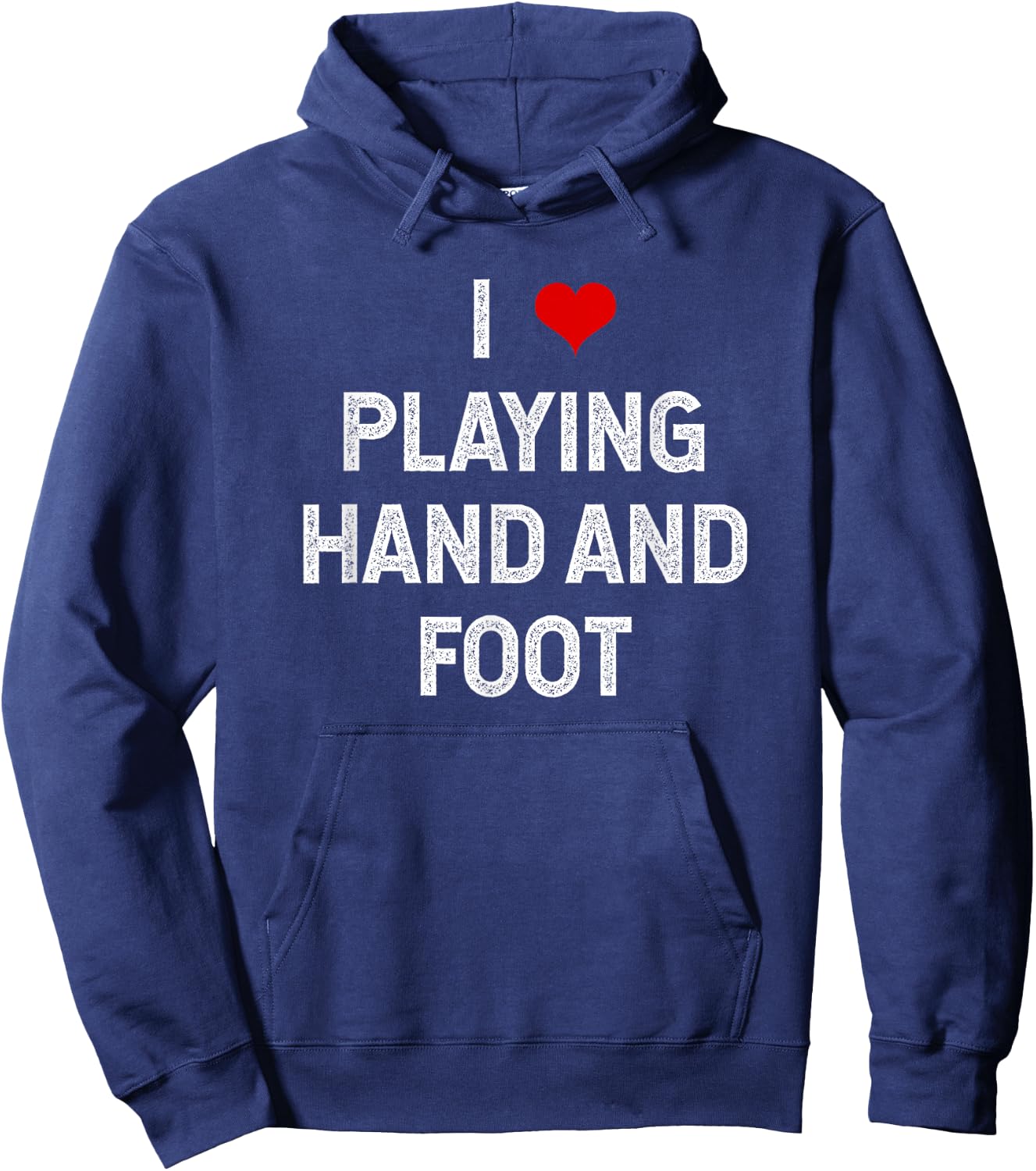 I Heart Playing Hand And Foot Cute Hoodie - Hoodie | Navy