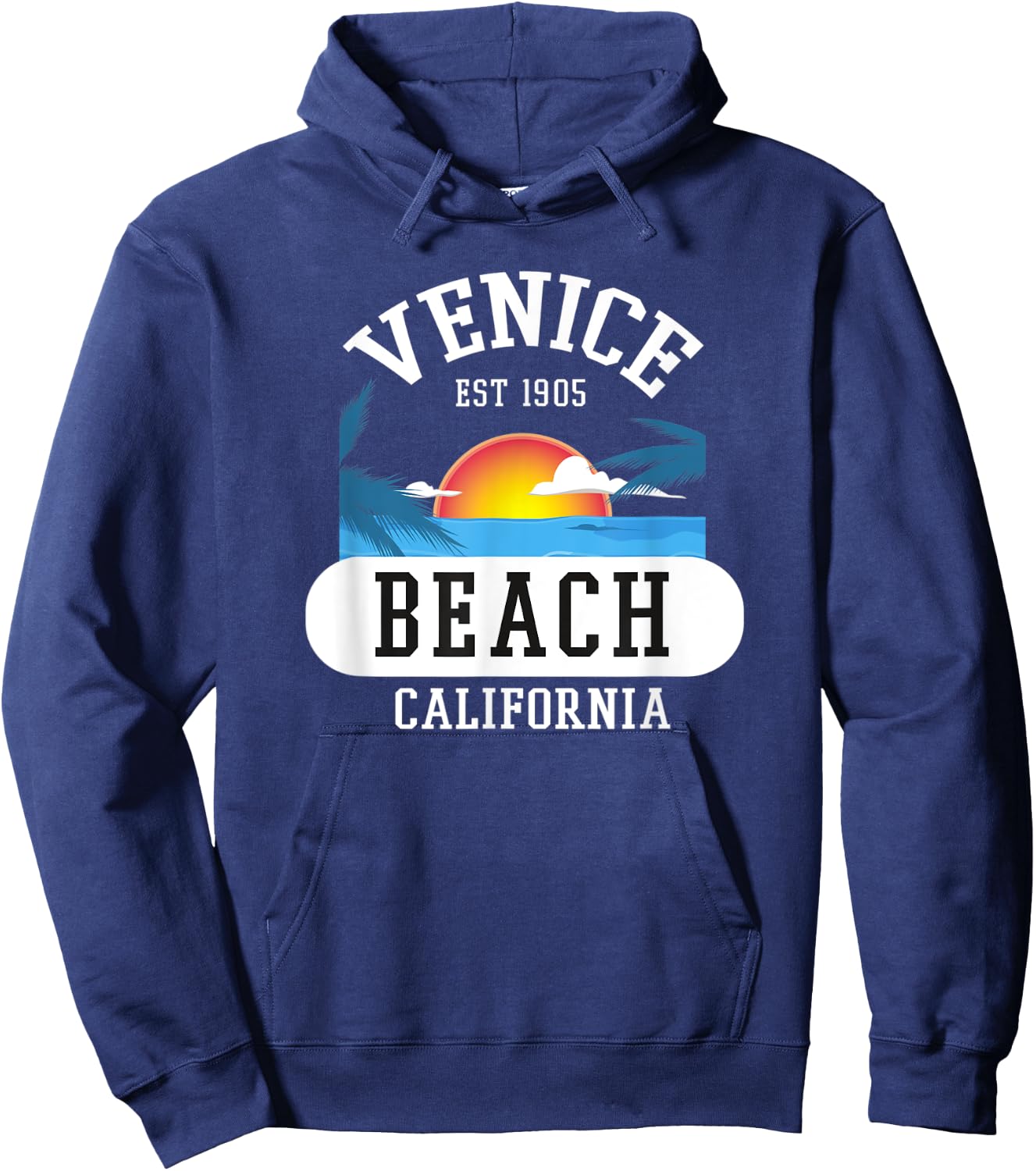 Retro Venice Beach California Graphic Design Novelty Art Men Women Hoodie - Hoodie | Navy