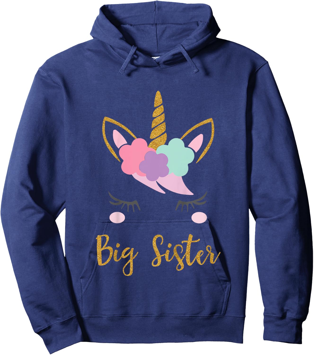 Kids Unicorn Big Sister Shirt I'm Going to be a Big Sister Hoodie - Hoodie | Navy