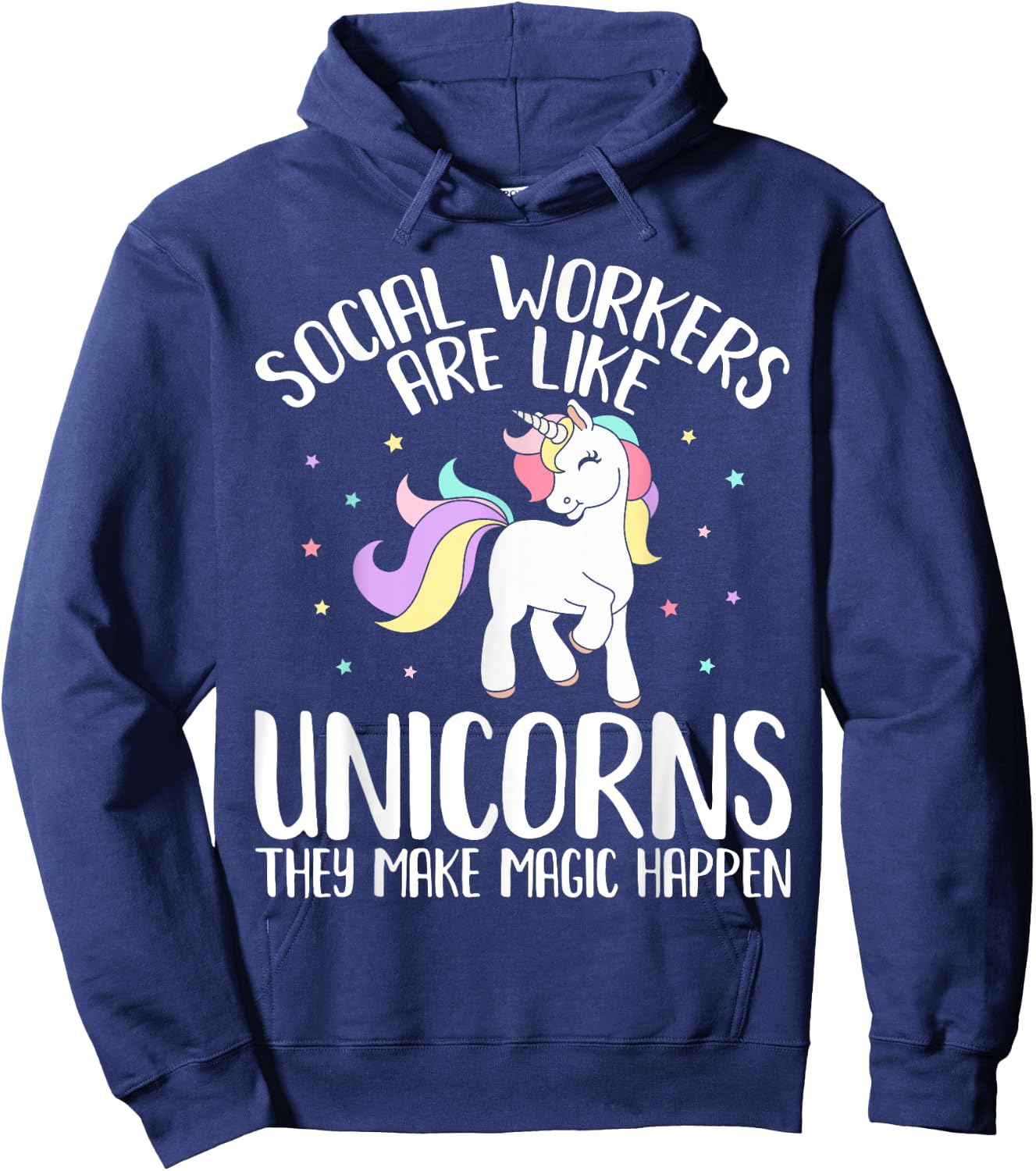 Women Social Workers Make Magic Happens Unicorn Social Work Hoodie - Hoodie | Navy