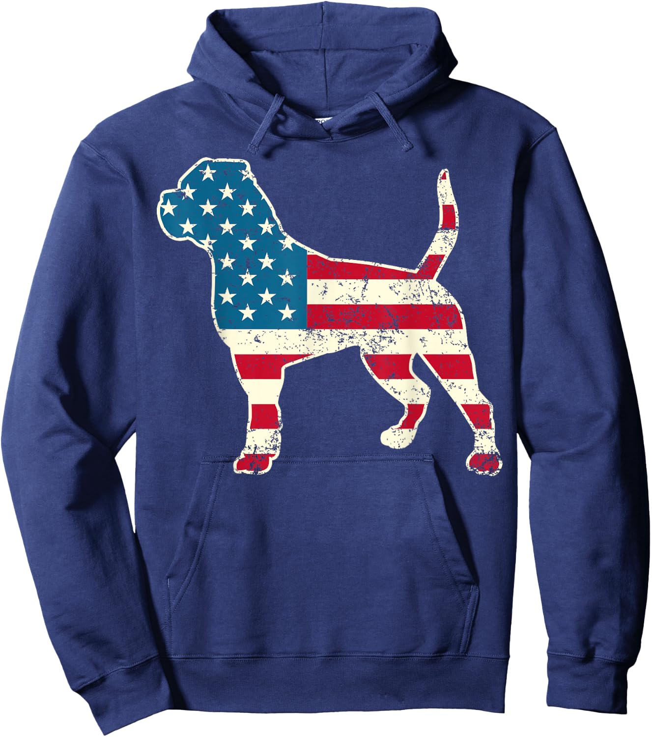 American Bulldog 4th of July Dog Lover Men USA American Flag Hoodie - Hoodie | Navy