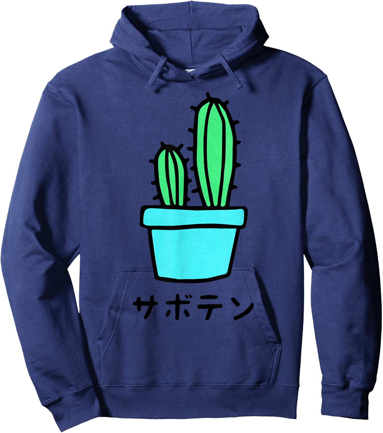 Japanese Art Shirt Harajuku Cactus Vaporwave Aesthetic Hoodie - Hoodie | Navy