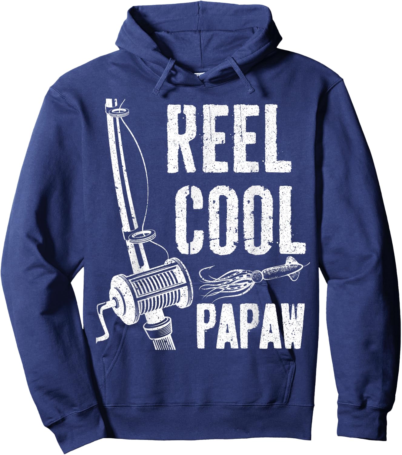 Reel Cool Papaw Shirt Men Papa Fisherman Fathers Day Hoodie - Hoodie | Navy