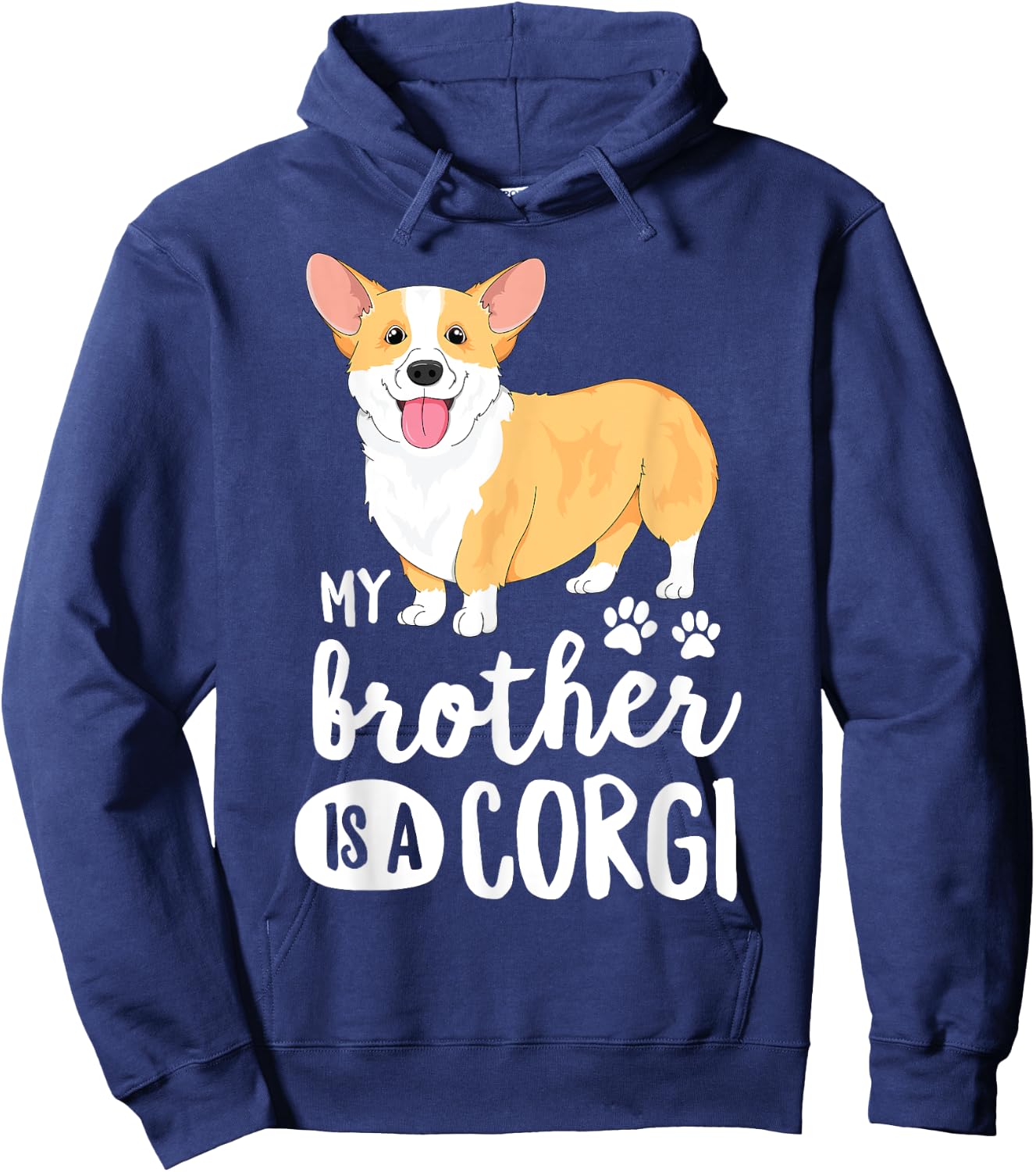 My Brother Is A Corgi for Kids Boys Puppy Dog Gift Hoodie - Hoodie | Navy