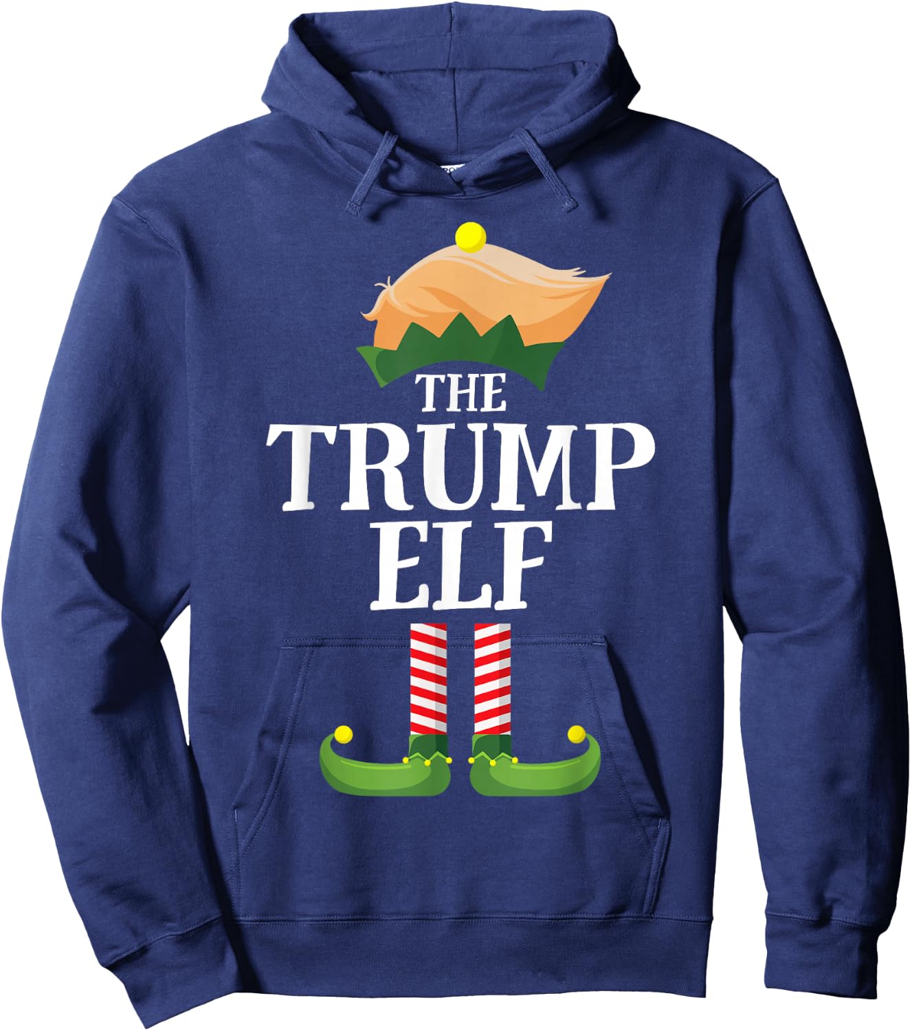 Trump Elf Matching Family Group Christmas Party Pyjamas Hoodie - Hoodie | Navy