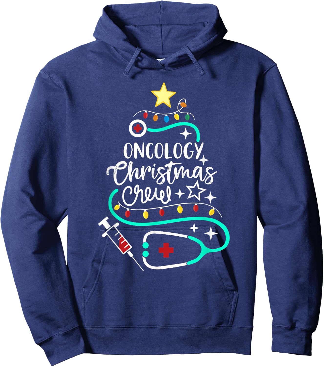 Oncology Christmas Crew Oncology Nurse Oncologist Secretary Hoodie - Hoodie | Navy