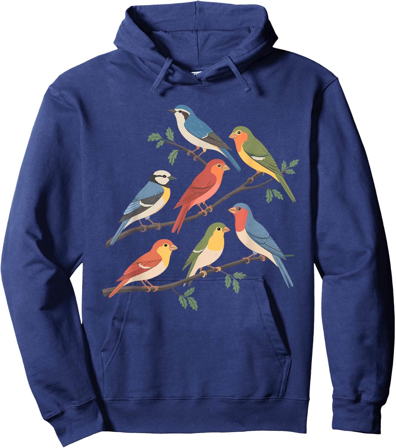 Bird Watching on a tree Bird Lover Shirts All Ages Black Small Short Sleeve Hoodie - Hoodie | Navy