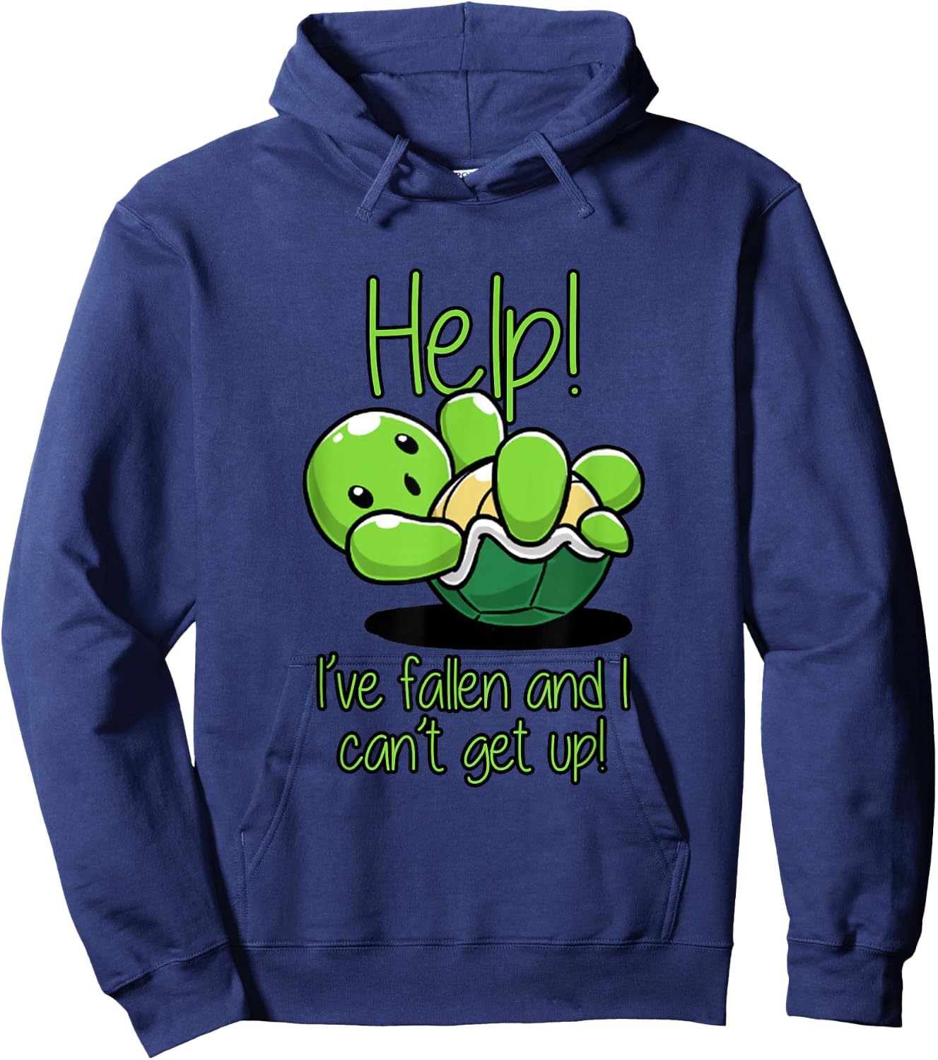 Help I've Fallen And I Can't Get Up Turtle Lovers T Shirt Hoodie - Hoodie | Navy