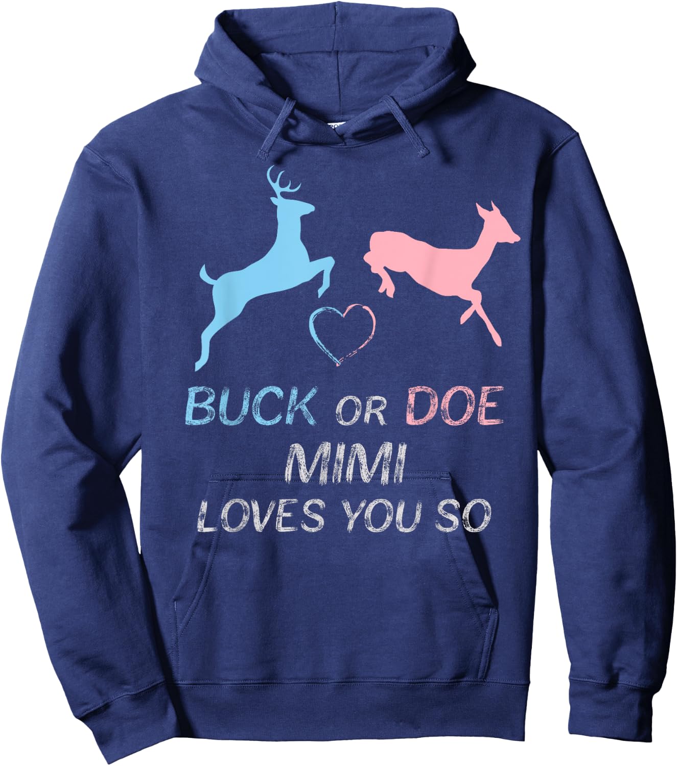 Buck or Doe Baby Gender Reveal Mimi Hoodie - Hoodie | Navy