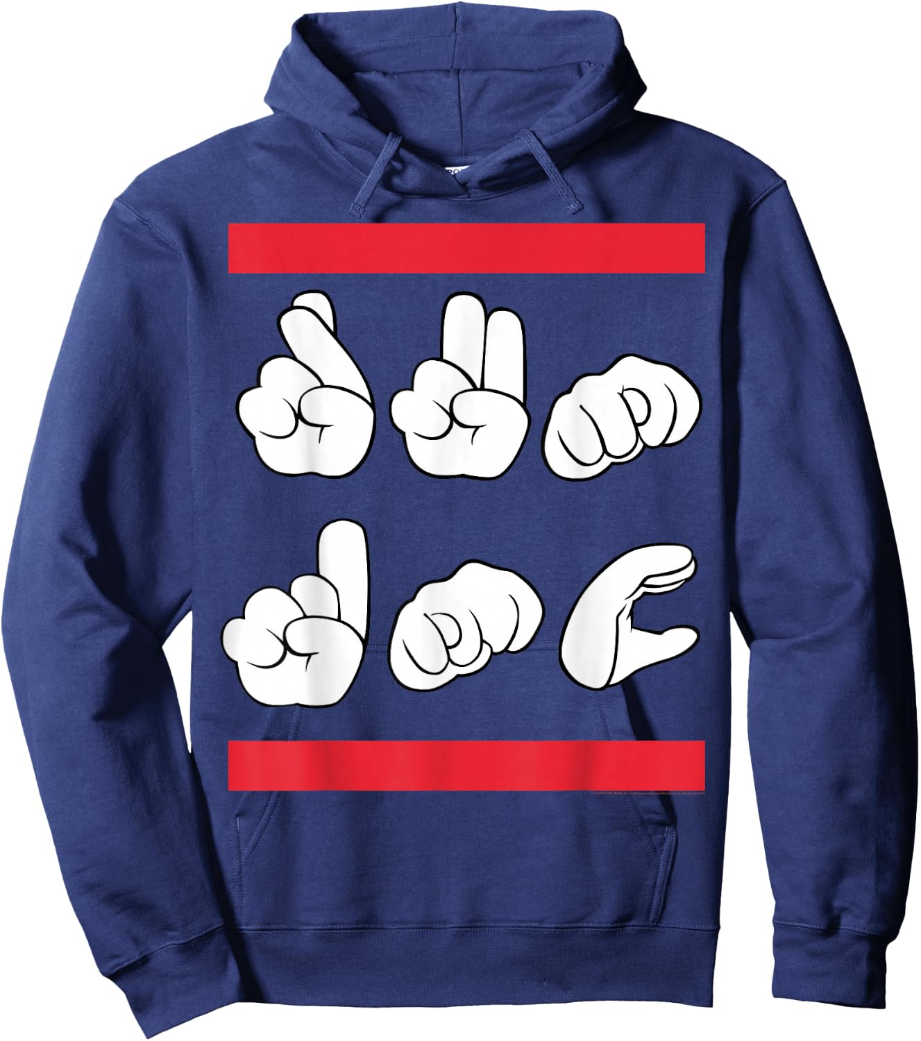 Run DMC Official Sign Language Hoodie - Hoodie | Navy