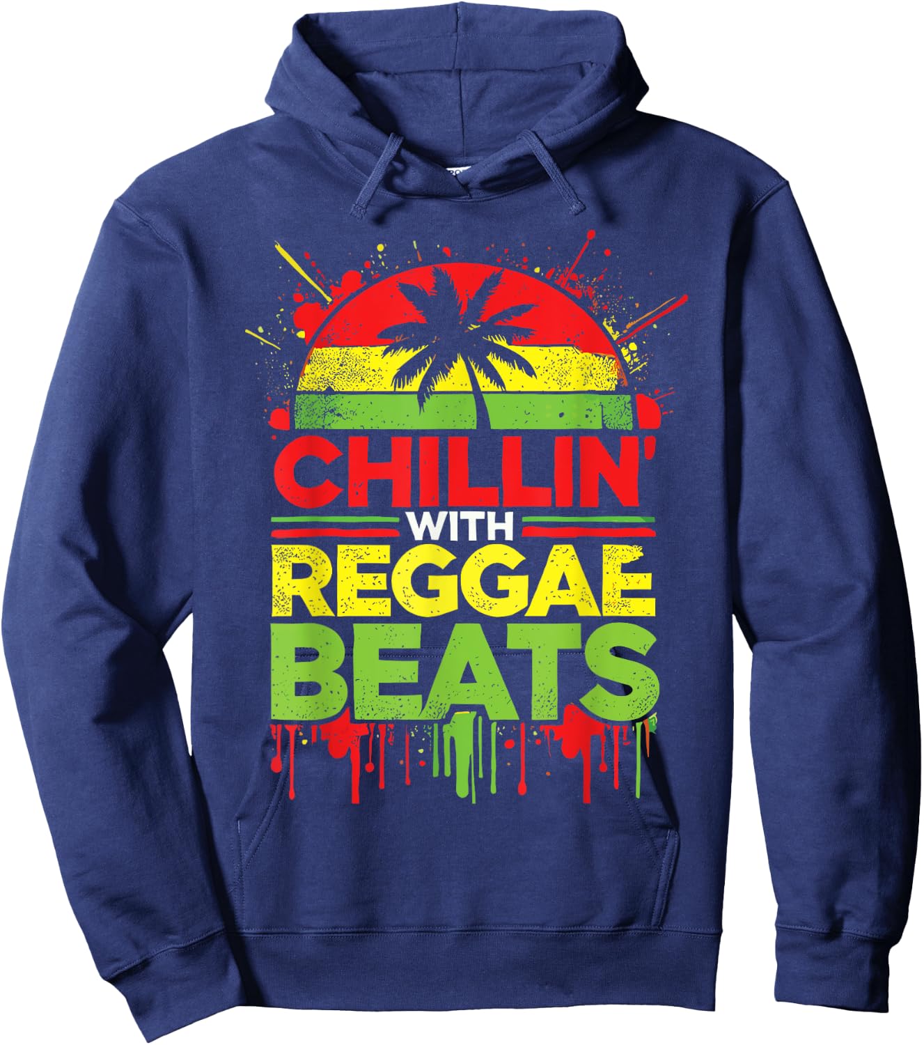Chillin' With Reggae Beats Rasta Hoodie - Hoodie | Navy