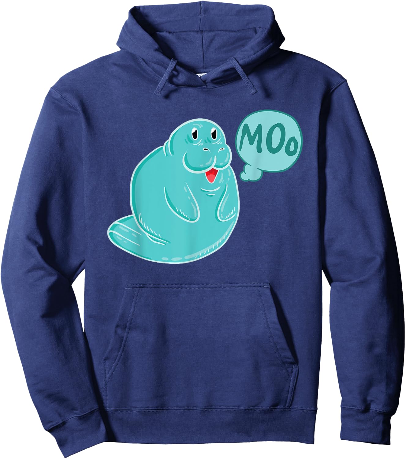 Manatee Sea Cow Moo Funny Manatee Shirt Animal Gift Hoodie - Hoodie | Navy
