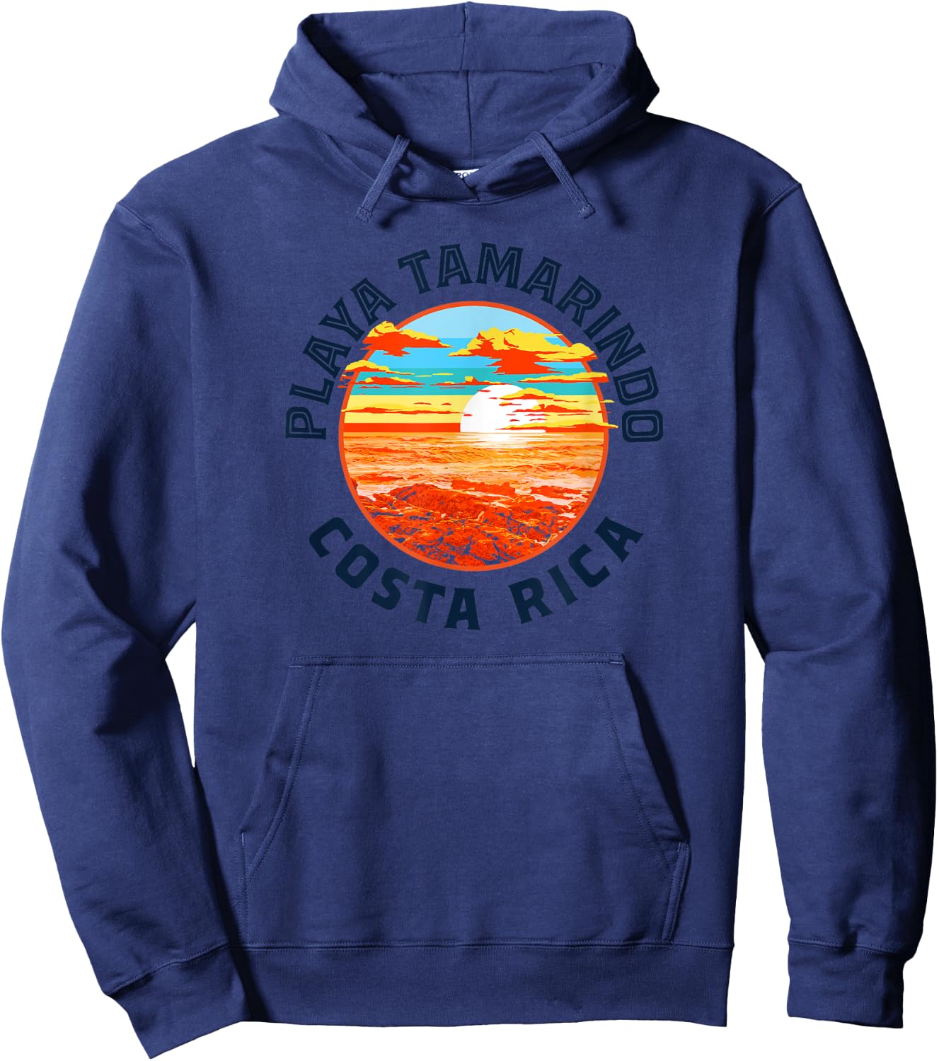 Playa Tamarindo Vintage Costa Rica Surf Style Graphic Hoodie - Hoodie | Navy