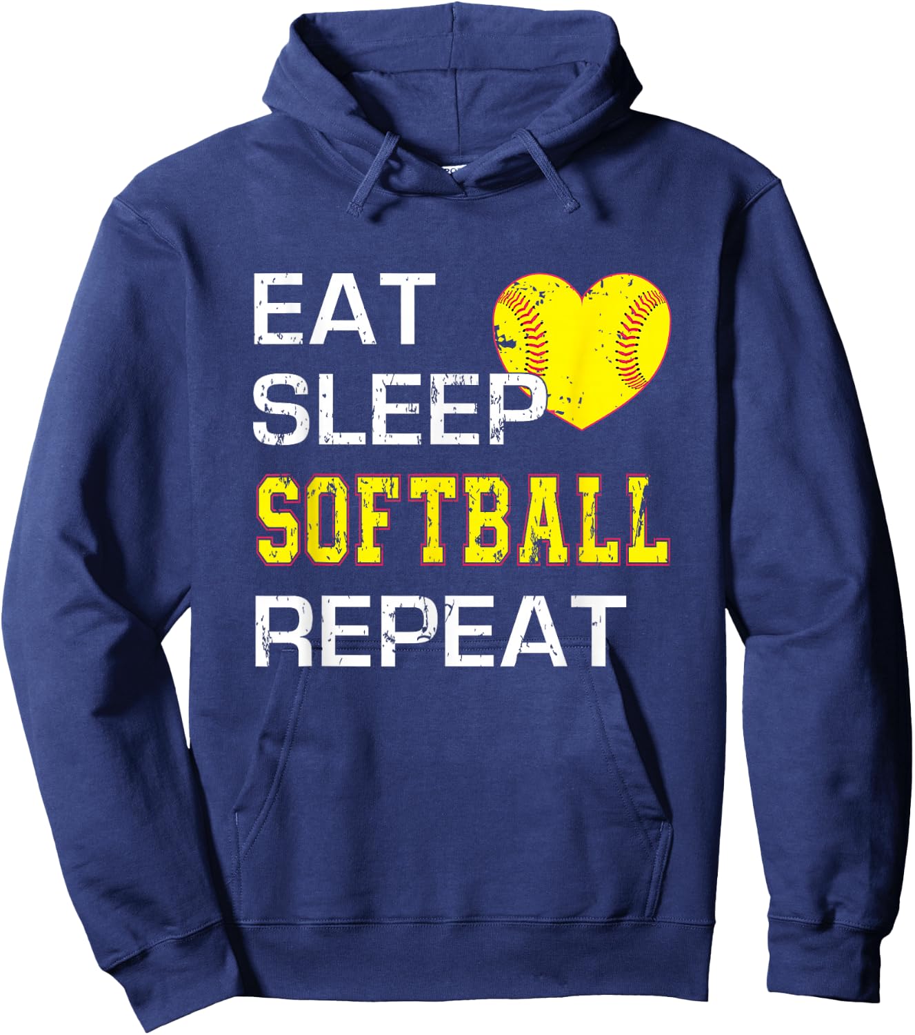 Funny Softball Eat Sleep Softball Repeat for Girls Softball Hoodie - Hoodie | Navy