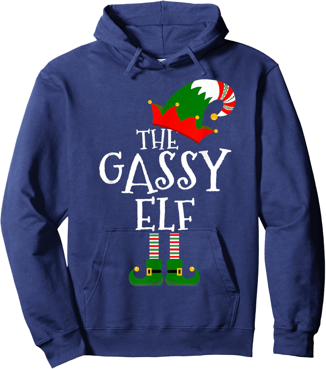 Funny The Gassy Elf Matching Family Group Gift Christmas Hoodie - Hoodie | Navy