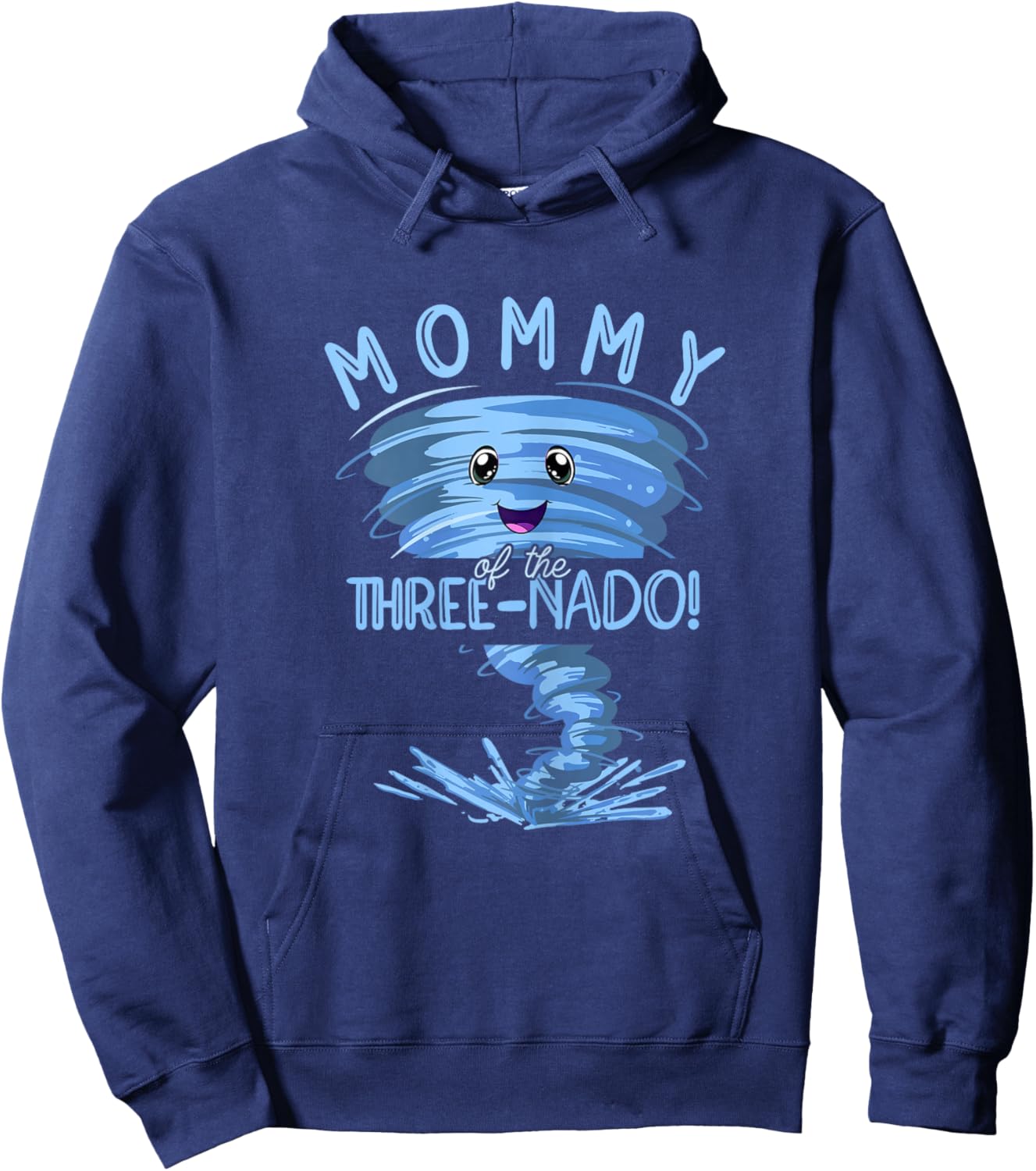 Mommy of the Three-Nado | Party 3nd Birthday | Tornado Mom Hoodie - Hoodie | Navy
