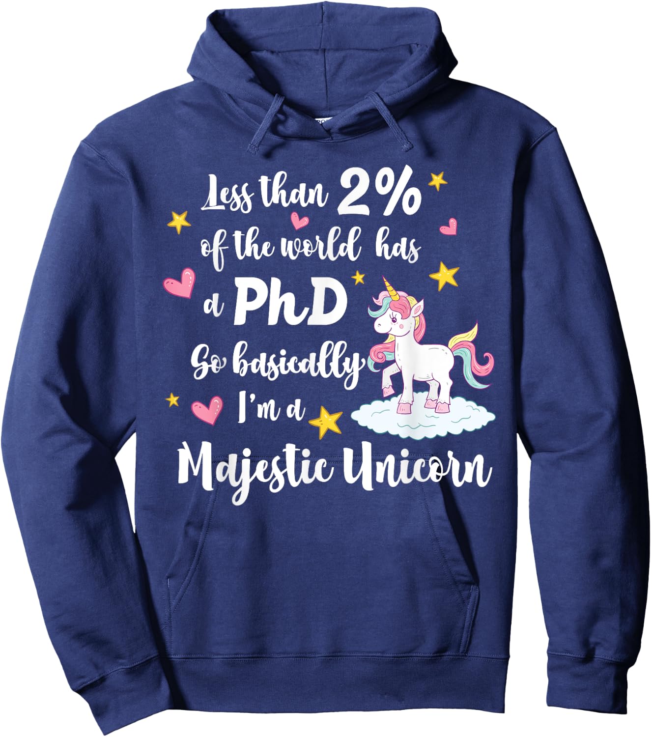 PhD Doctorate Majestic Unicorn for Grad Students Hoodie - Hoodie | Navy