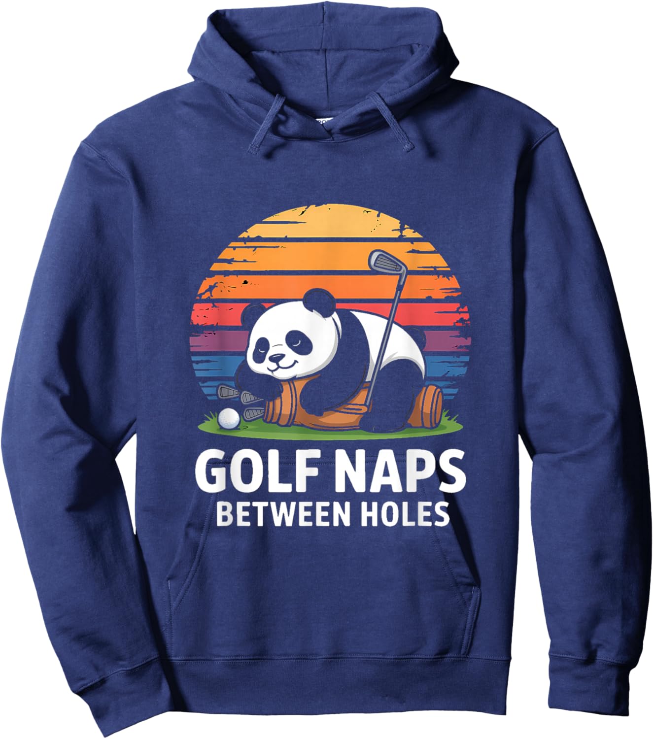 Golf Panda Bunch Naps Between Holes Funny Golfer Hoodie - Hoodie | Navy