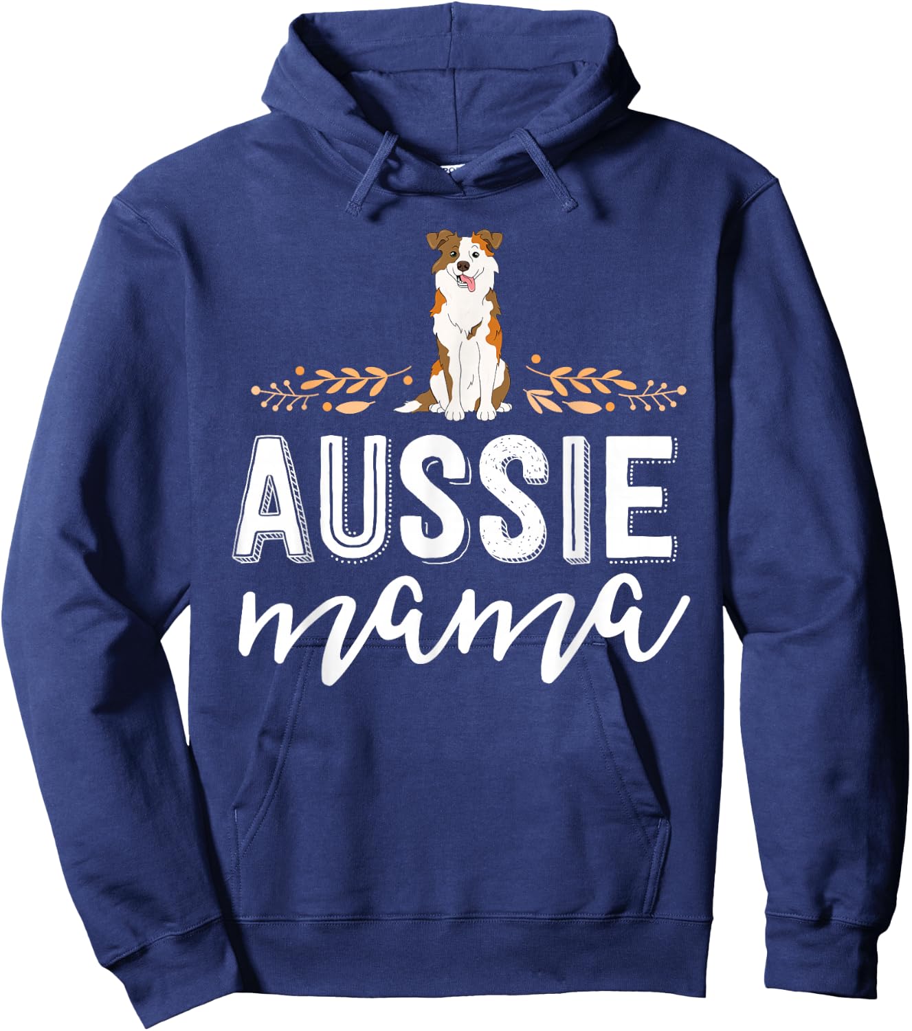 Aussie Mama Red Merle Australian Shepherd Farm Dog Mom Hoodie - Hoodie | Navy