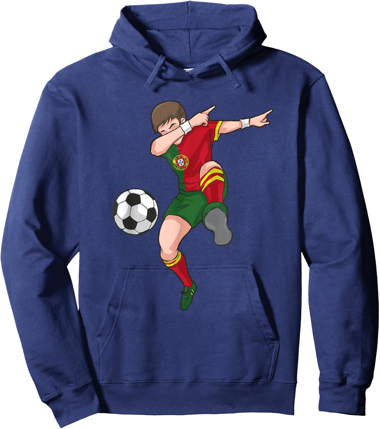 Dabbing Soccer Boy Portugal Football Shirt Portuguese Gift Hoodie - Hoodie | Navy