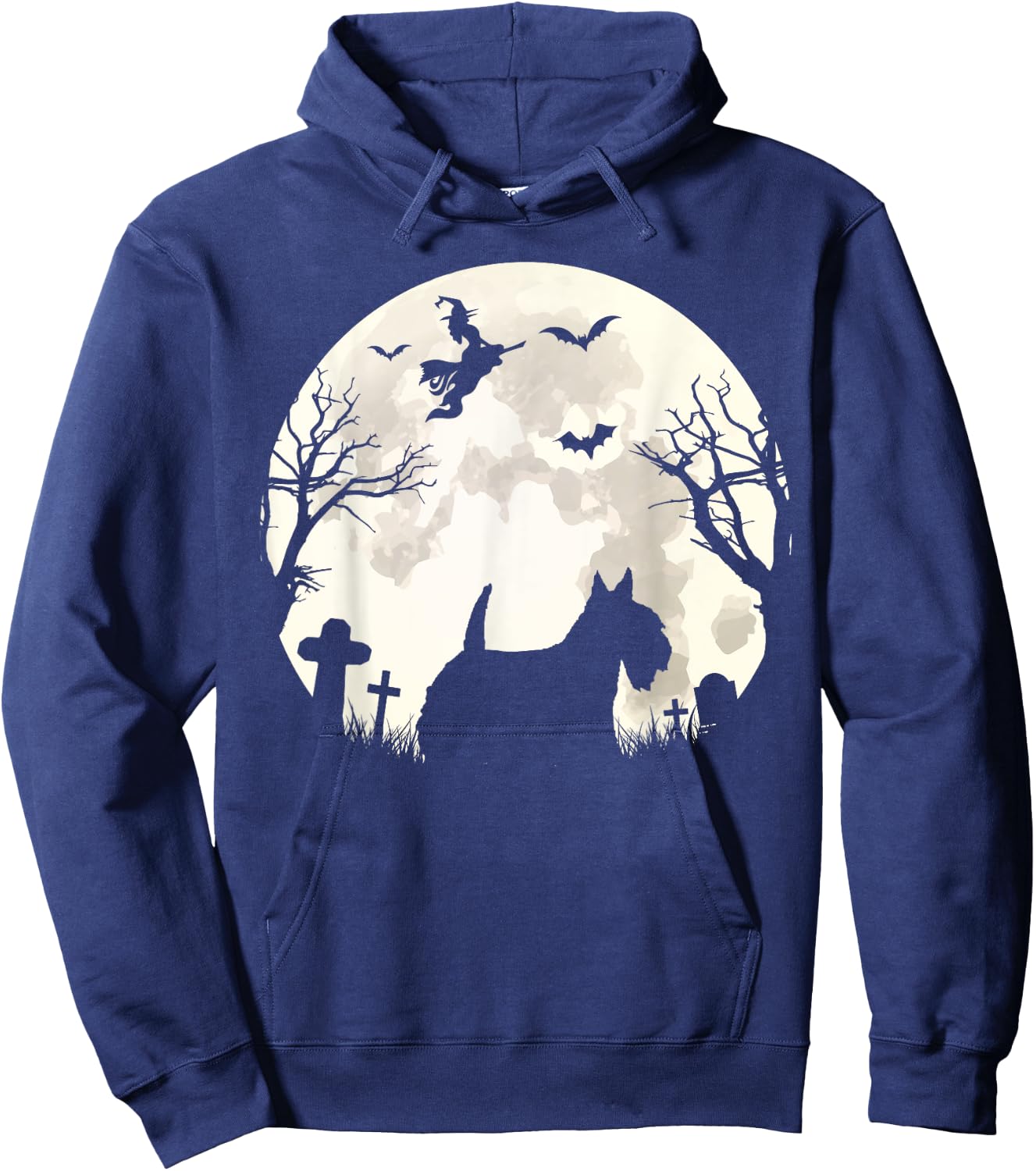 Halloween Moon Scottish Terrier Costume Dog Lover Owner Gift Women Kids Hoodie - Hoodie | Navy