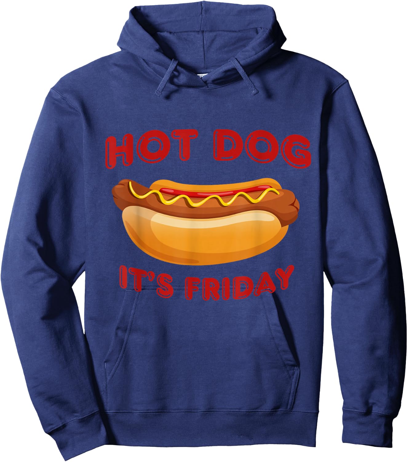 Hot Dog It's Friday Fun Clothing Hoodie - Hoodie | Navy