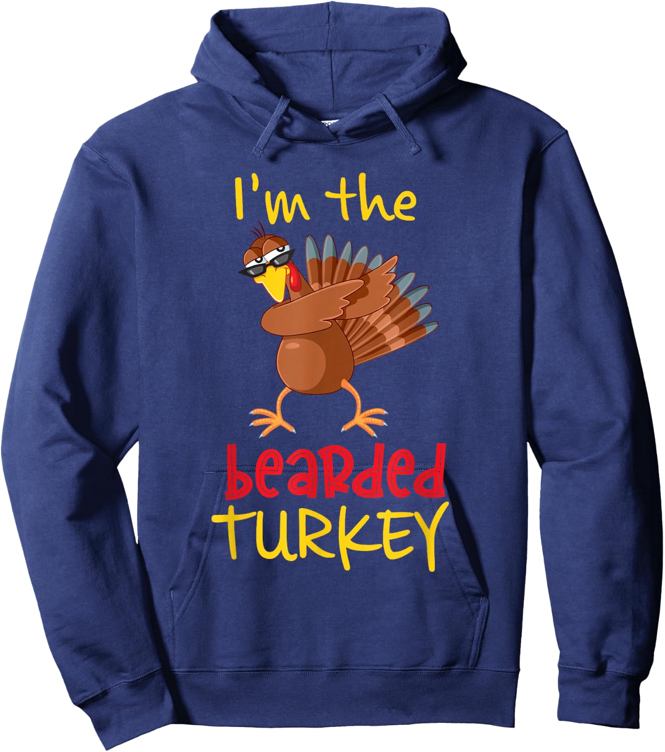 Bearded Turkey Matching Family Group Thanksgiving Party Hoodie - Hoodie | Navy