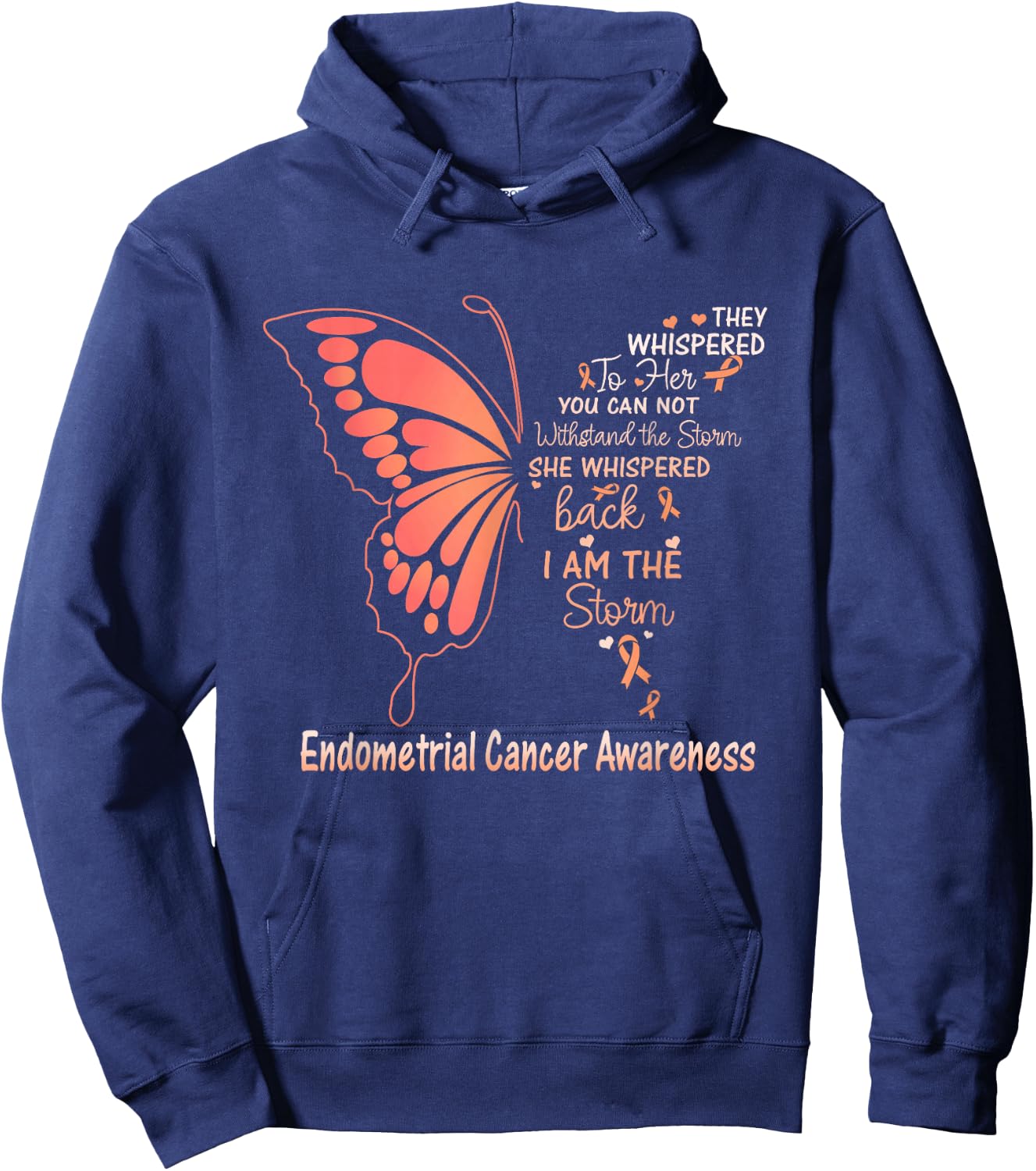 Endometrial Cancer I am the Storm Hoodie - Hoodie | Navy