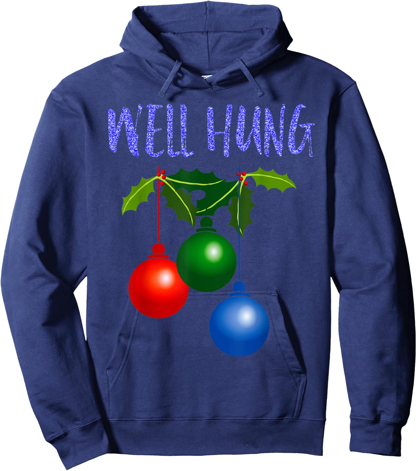 Well Hung T Shirt Hoodie - Hoodie | Navy