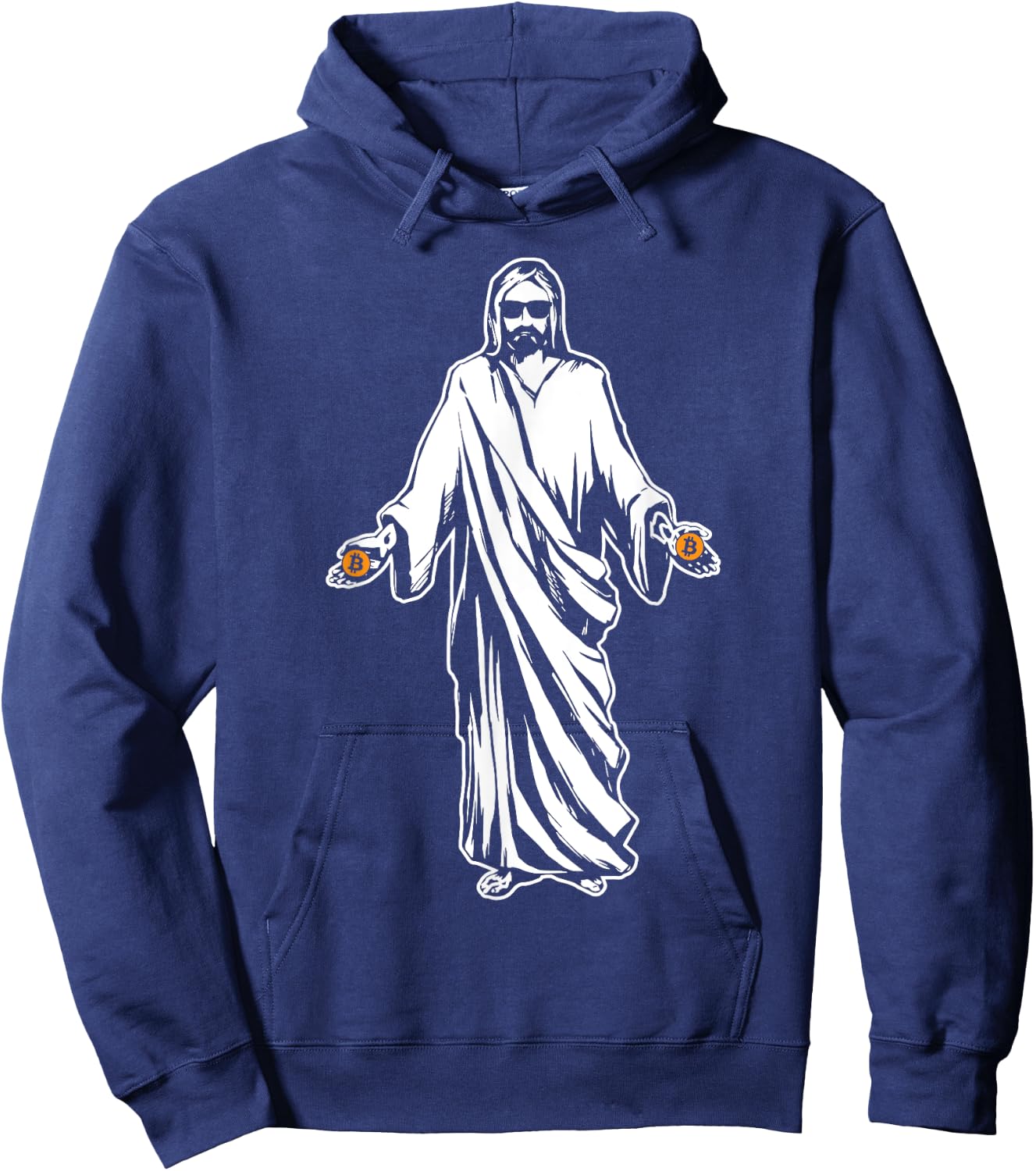 Jesus Bitcoin Funny Cryptocurrency Digital Currency Hoodie - Hoodie | Navy