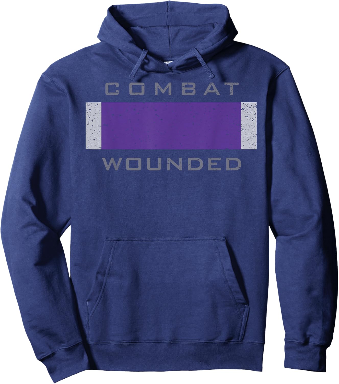Purple Heart Award Veteran Combat Wounded Hoodie - Hoodie | Navy