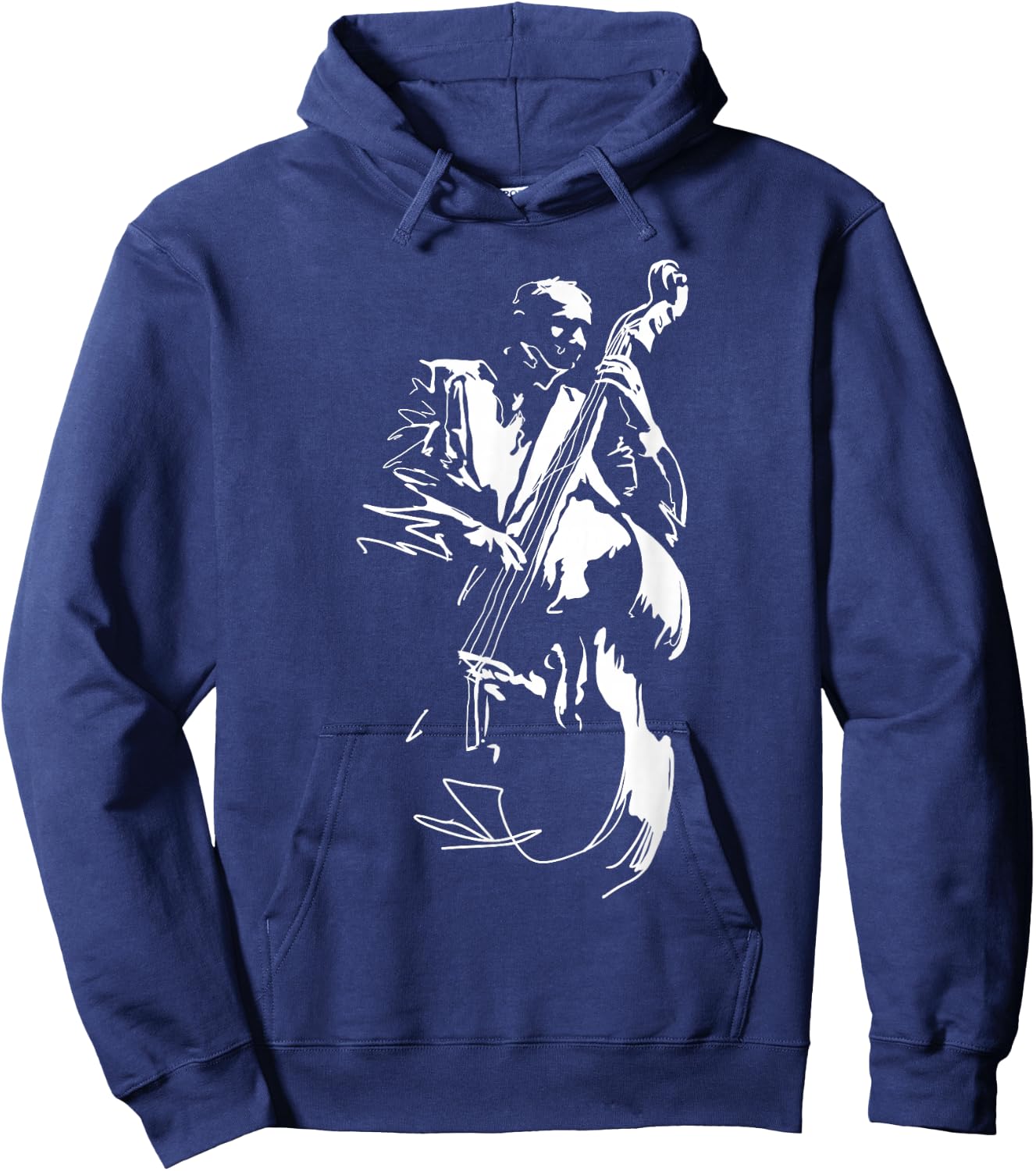 Cool Graphic Jazz Lovers Upright Bass Player Hoodie - Hoodie | Navy