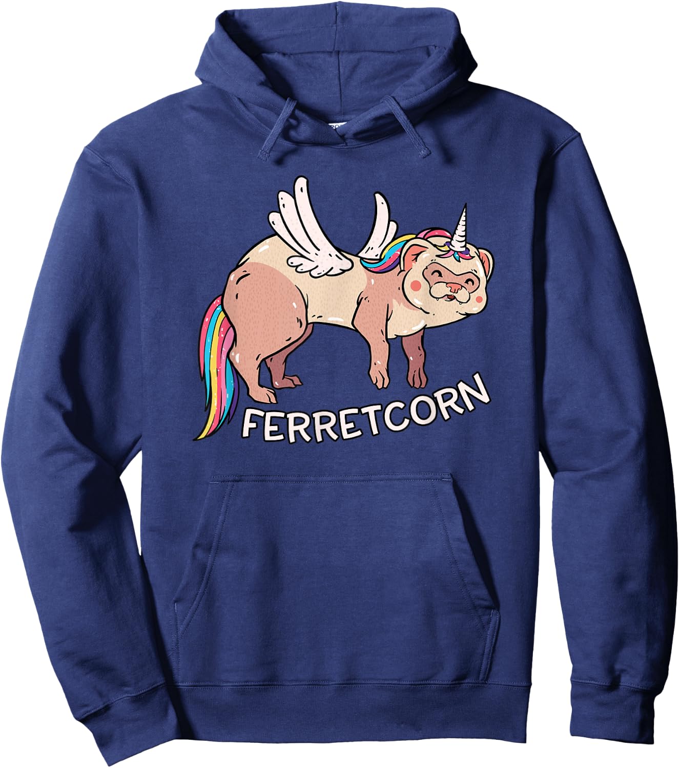 Ferretcorn Ferret Unicorn - Cute Flying Magical Rainbow Pet Hoodie - Hoodie | Navy