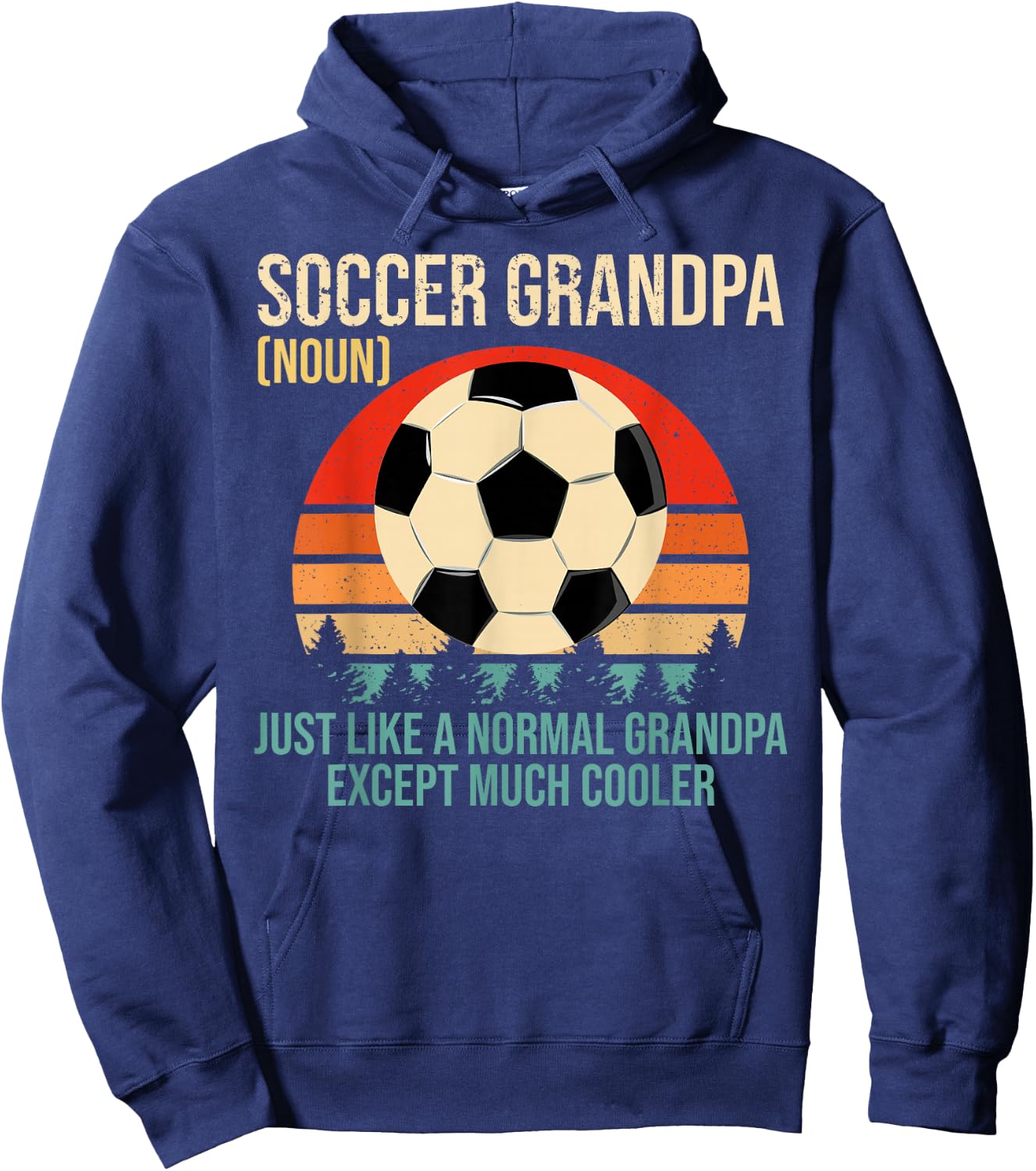 Retro Soccer Grandpa Definition Shirt Soccer Player Grandpa Hoodie - Hoodie | Navy