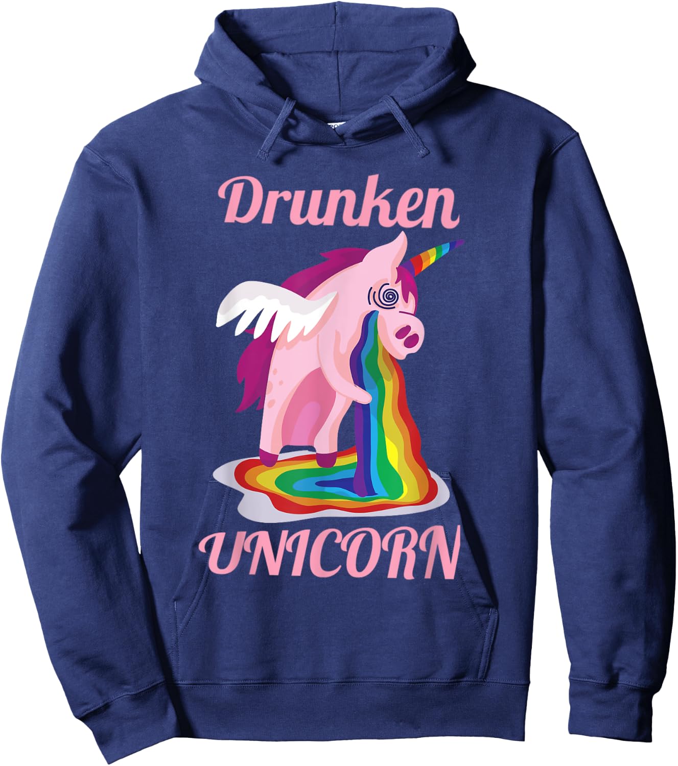 Drunken Unicorn Adult Gift Hoodie - Hoodie | Navy