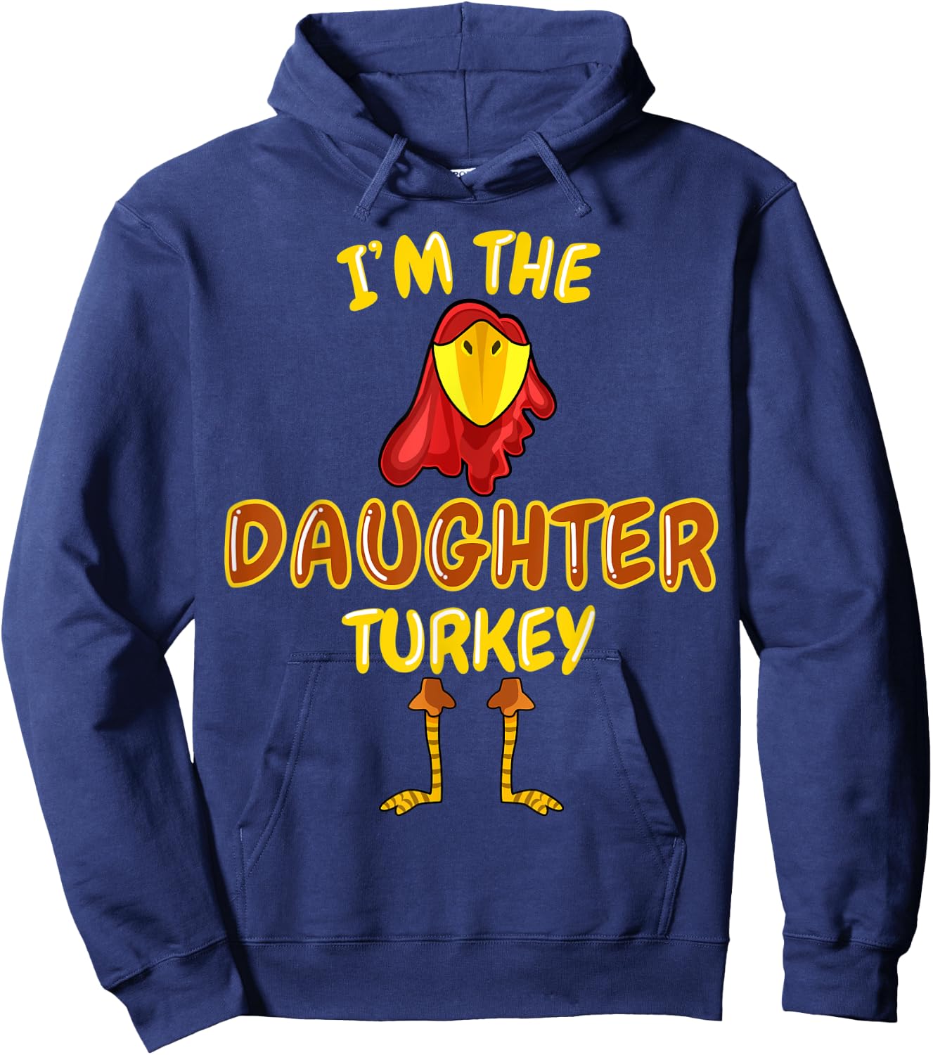 Daughter Turkey Matching Family PJs Outfit Thanksgiving Hoodie - Hoodie | Navy