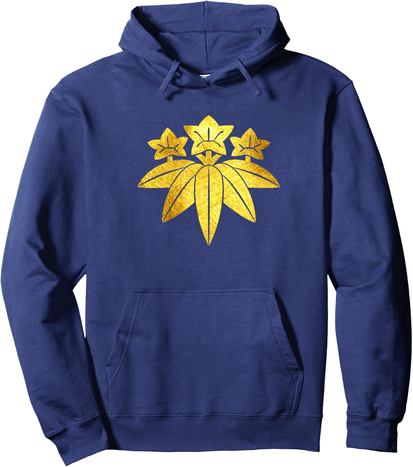 Kamakura Minamoto Mon Japanese clan in faux gold Hoodie - Hoodie | Navy