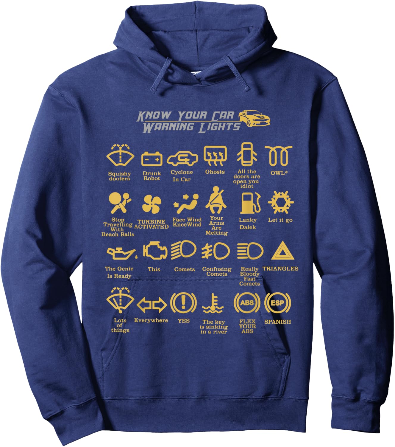 Car Dashboard Lights, Very Funny Hoodie - Hoodie | Navy